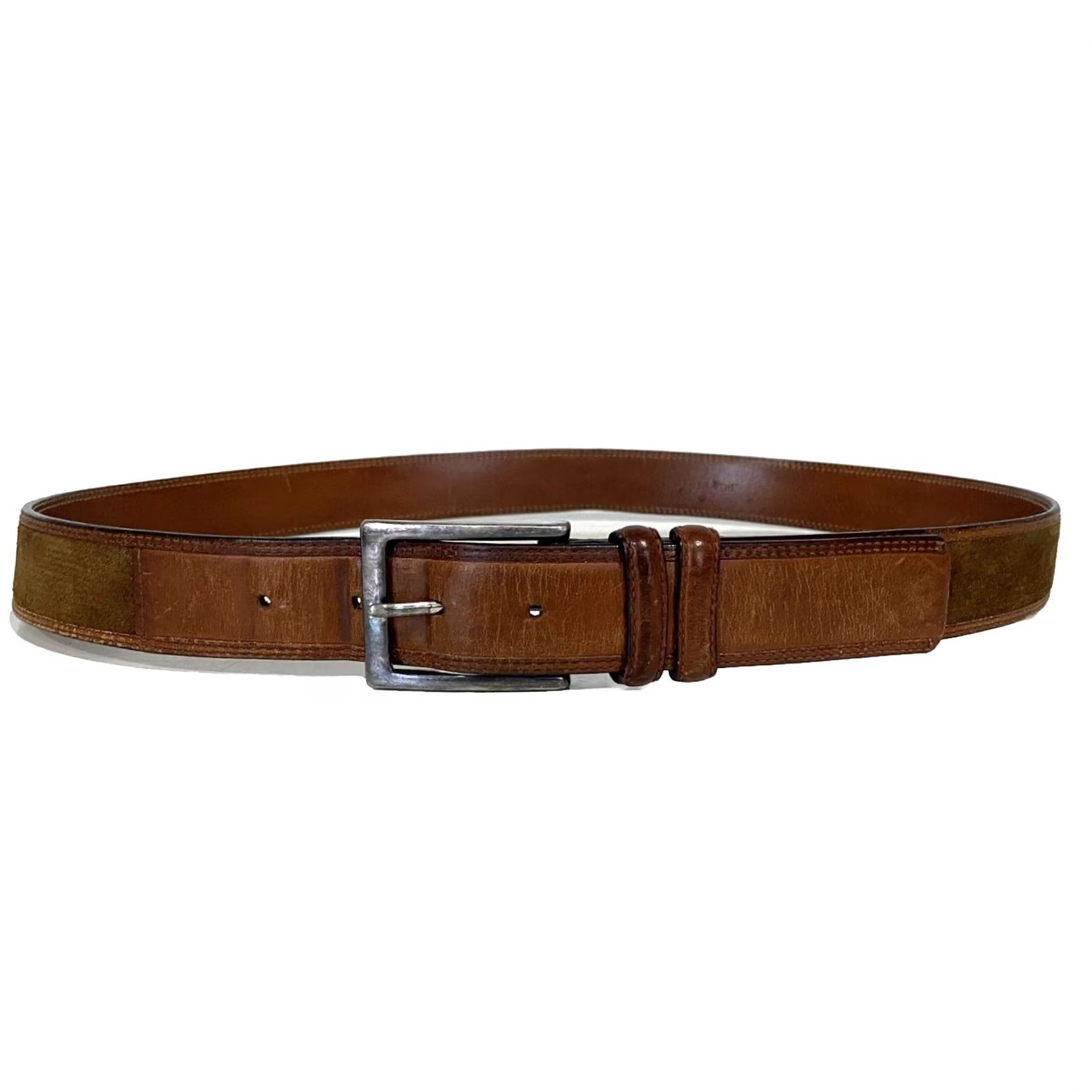 Vintage Trafalgar Belt Men Cowhide Suede Veg Tanned Leather Brown 1103TF14-208 Sz 40 Mens Belt, 1.25” Width, Brown, Preowned, Vintage? Size 40 - 4 Thumbnail
