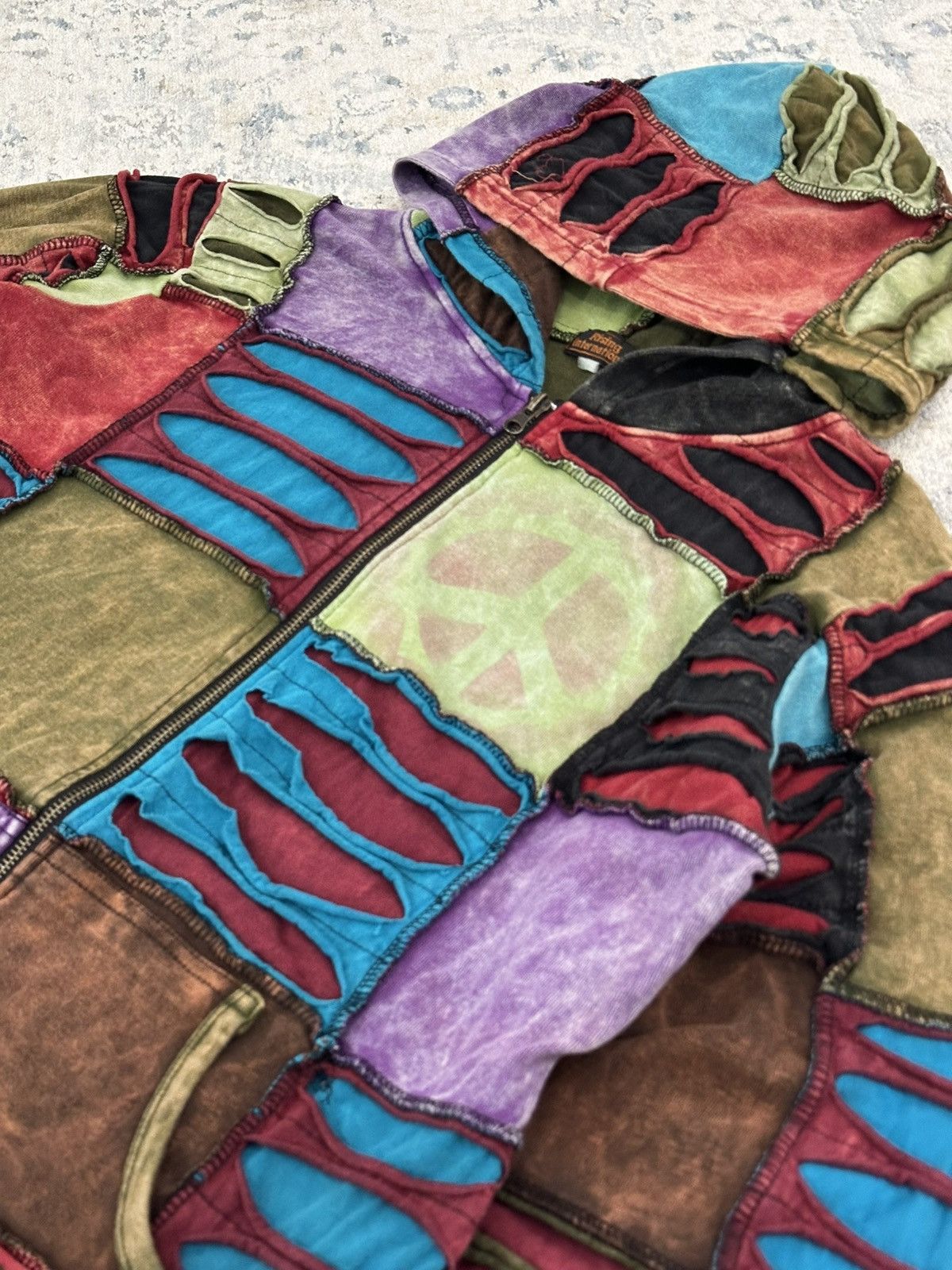 Rising Sun & Co. Rising International Multi-coloured Patchwork Zip Hoodie Art Size M / US 6-8 / IT 42-44 - 4 Thumbnail