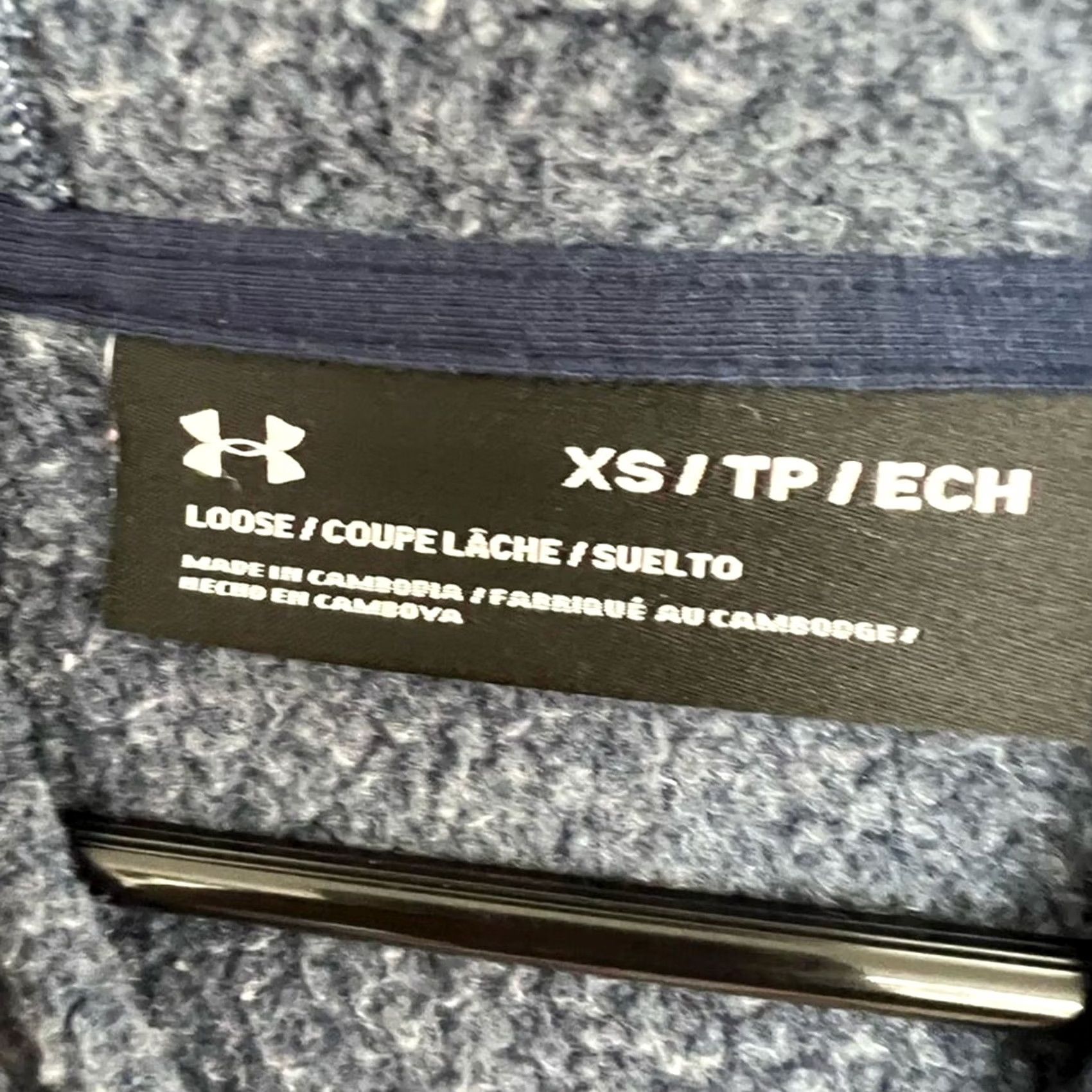 Under Armour Under Armour Project Rock Navy Fleece Crop Hoodie Womens XS Oversized Loose Size XS / US 0-2 / IT 36-38 - 5 Thumbnail