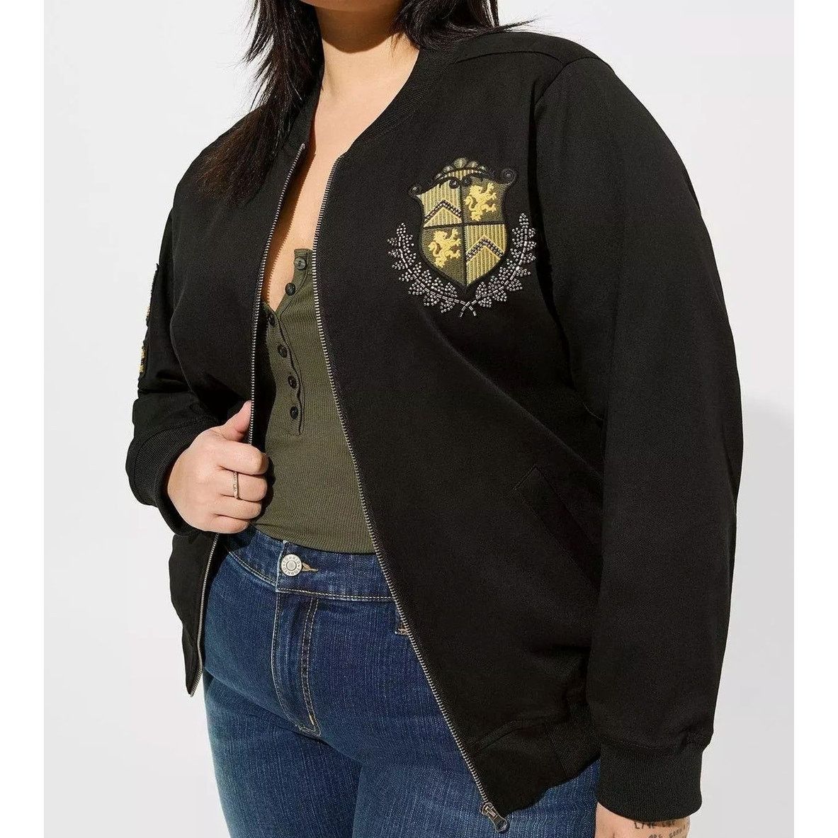 Other 2X | 18/20 Stretch Twill Zip-up Bomber Jacket | NWT Size XXL / US 16-18 / IT 52-54 - 6 Thumbnail