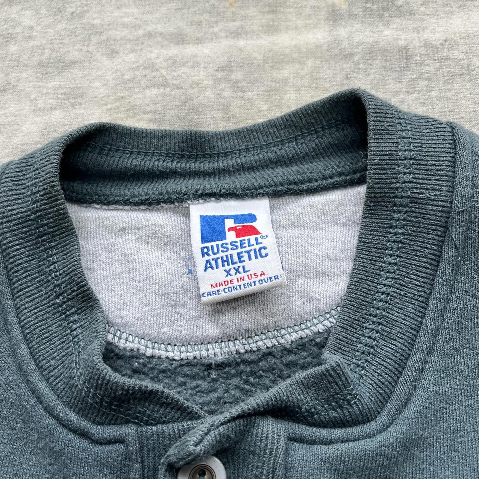 Russell Athletic × Vintage Vintage 90s Russell Athletic Forest Green Blank Sweatshirt Size US XXL / EU 58 / 5 - 4 Thumbnail