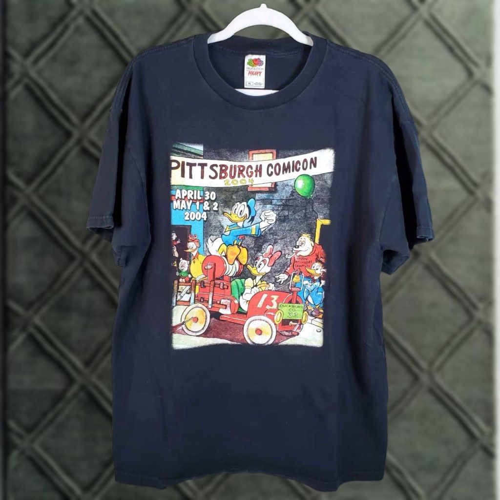 Fruit Of The Loom VINTAGE Comicon T-Shirt Pittsburgh PA 2004 RARE Donald Duck Mens XL Black Size US XL / EU 56 / 4 - 1 Thumbnail