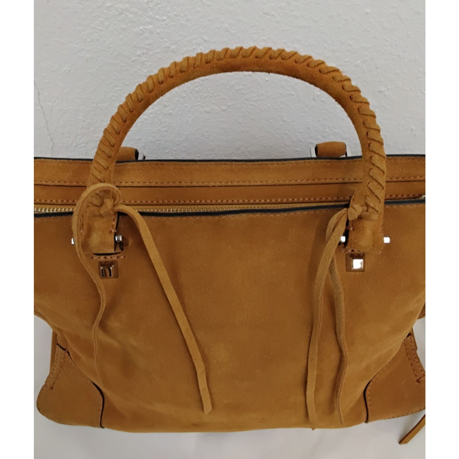 Rebecca Minkoff Rebecca Minkoff Suede Leather Purse Tan With Crossbody Strap Size ONE SIZE - 8 Thumbnail
