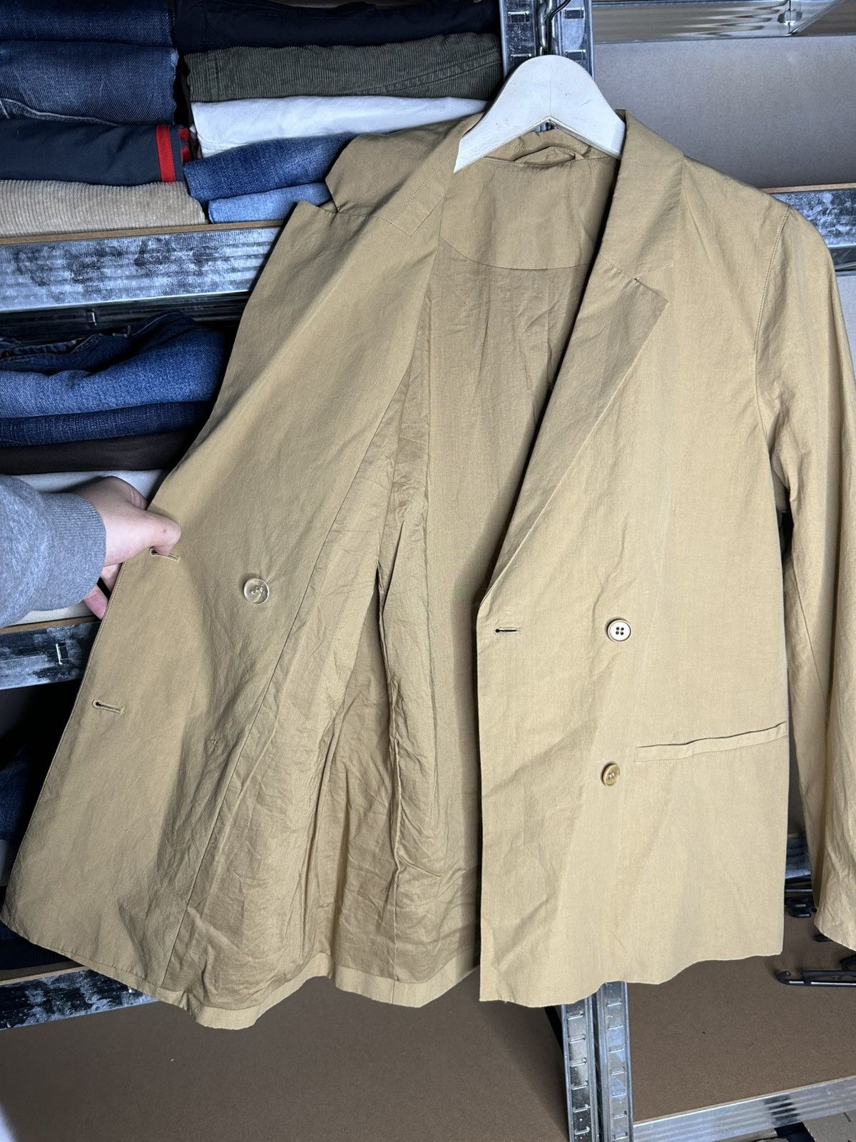 Cos COS Blazer 100% Cotton Beige Light Jacket Women’s Size 36 Size XS / US 0-2 / IT 36-38 - 7 Thumbnail