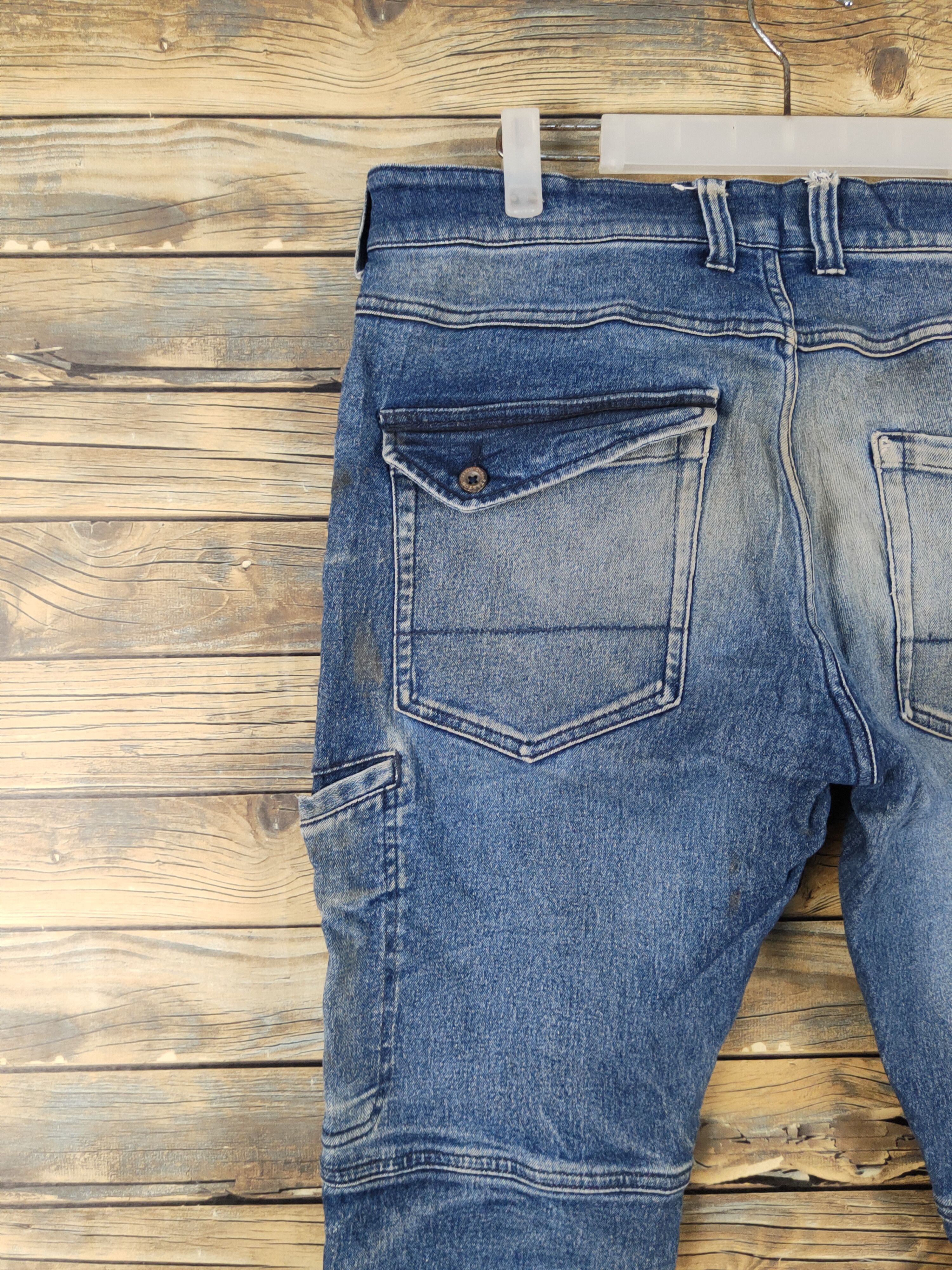 Japanese Brand FieldCore Distressed Ripped Soft denim Jeans #W1973 Size US 34 / EU 50 - 8 Thumbnail