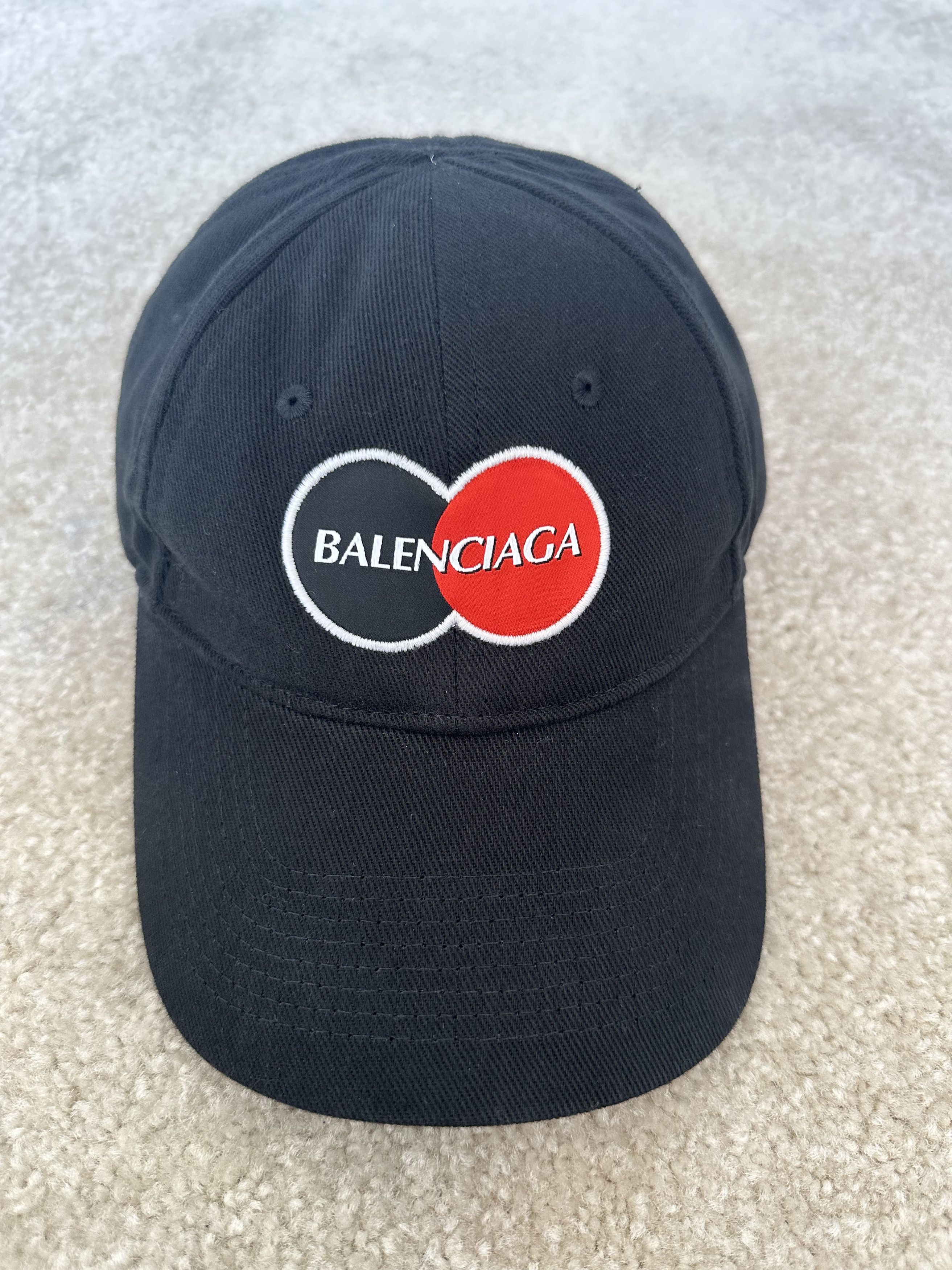 image of Balenciaga Hat Mastercard Logo in Black, Men's
