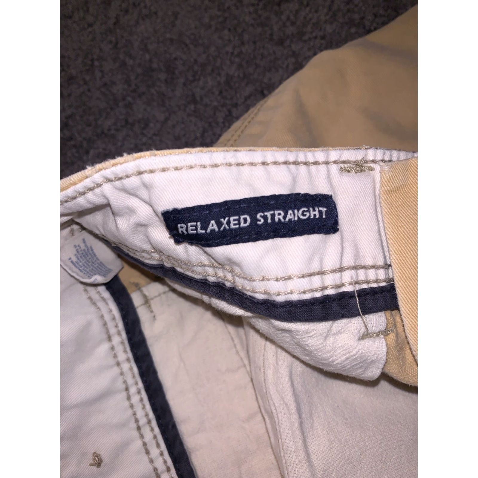 American Eagle Outfitters American Eagle Men's Size 30x32 Relaxed Straight Chino Pants Tan BEIGE Size US 30 / EU 46 - 6 Thumbnail