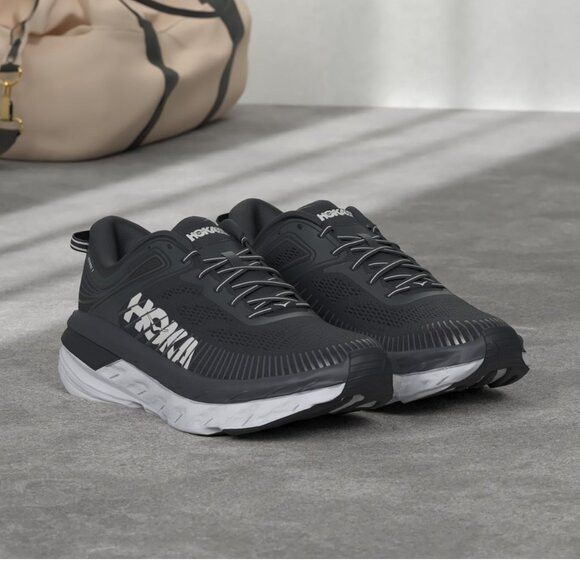 Hoka One One Bondi 7 Black White Men's Running Sneaker