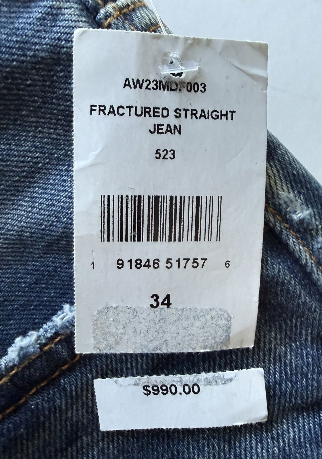 Amiri AMIRI Fractured Straight Jean Size US 34 / EU 50 - 8 Thumbnail