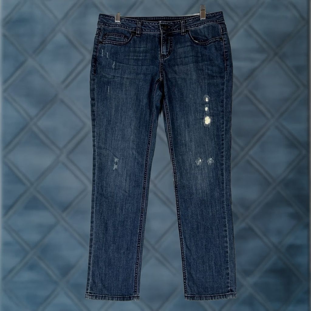 Vintage LC Lauren Conrad Jeans Women's 8 Blue Denim Straight Mid Rise 5-Pocket Cotton Spandex Regular Rise Jeans Womens Size 30" / US 8 / IT 44 - 1 Thumbnail