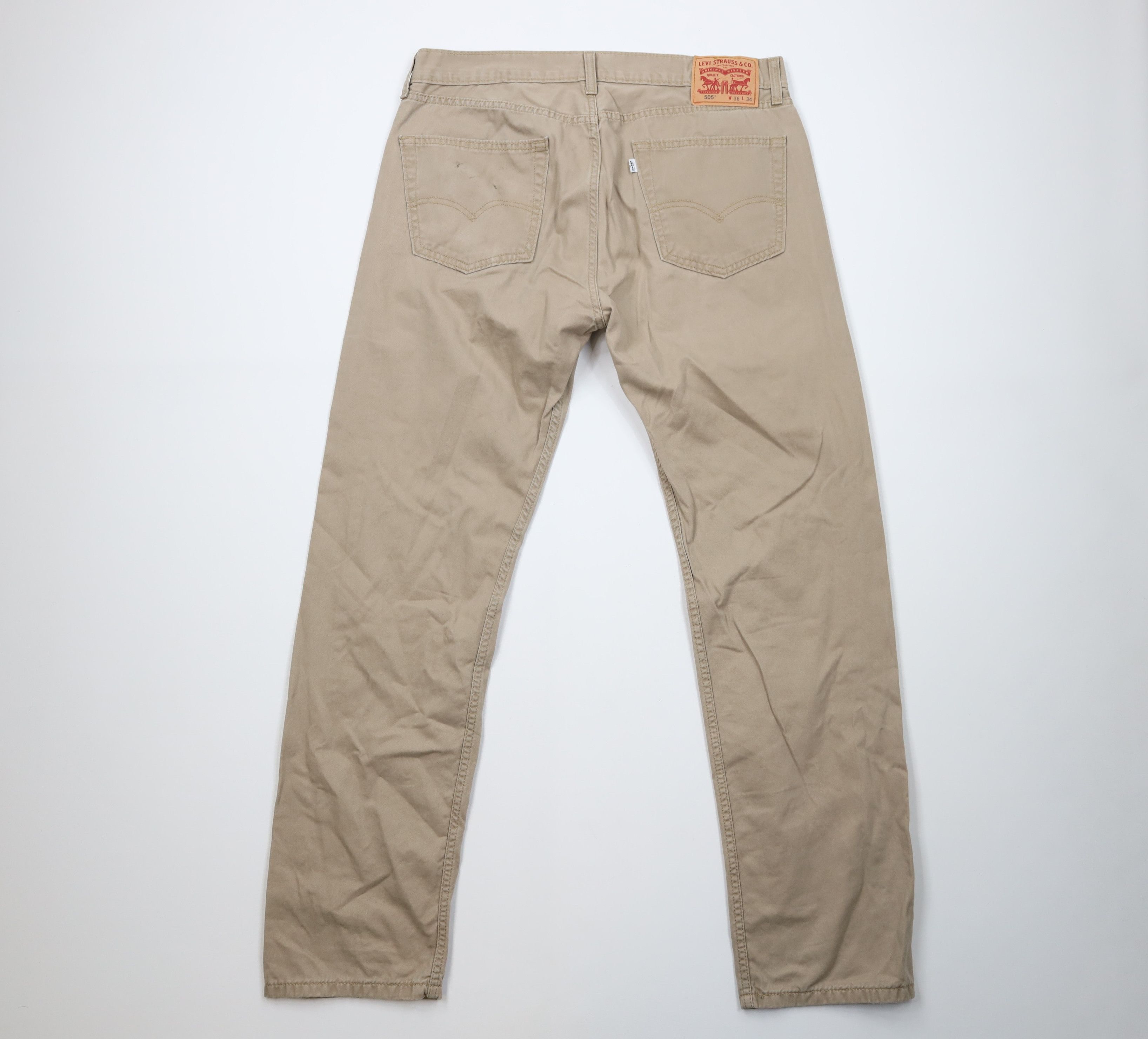 Levi's Vintage Y2K Levis 505 Fit Straight Leg Chino Pants Beige Size US 36 / EU 52 - 10 Thumbnail