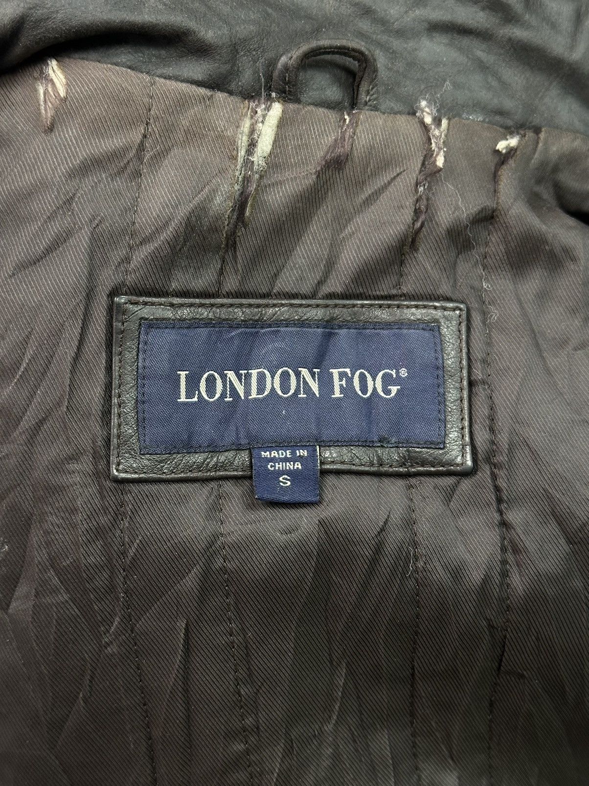 London Fog Vintage Leather Jacket Faded DISTRESSED Diesel Y2k Avirex Size US S / EU 44-46 / 1 - 11 Thumbnail