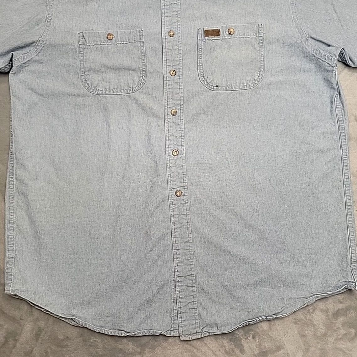 Carhartt Carhartt Shirt Men XL Faded Blue Chambray Button Short Sleeve Work Outdoors Size US XL / EU 56 / 4 - 2 Thumbnail
