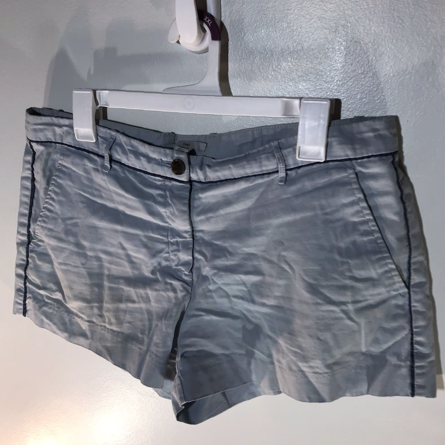 Gap Gap Women's Light Blue 100% Cotton Casual Shorts Size 10 Spring Summer Modern City Size 32" / US 10 / IT 46 - 2 Thumbnail