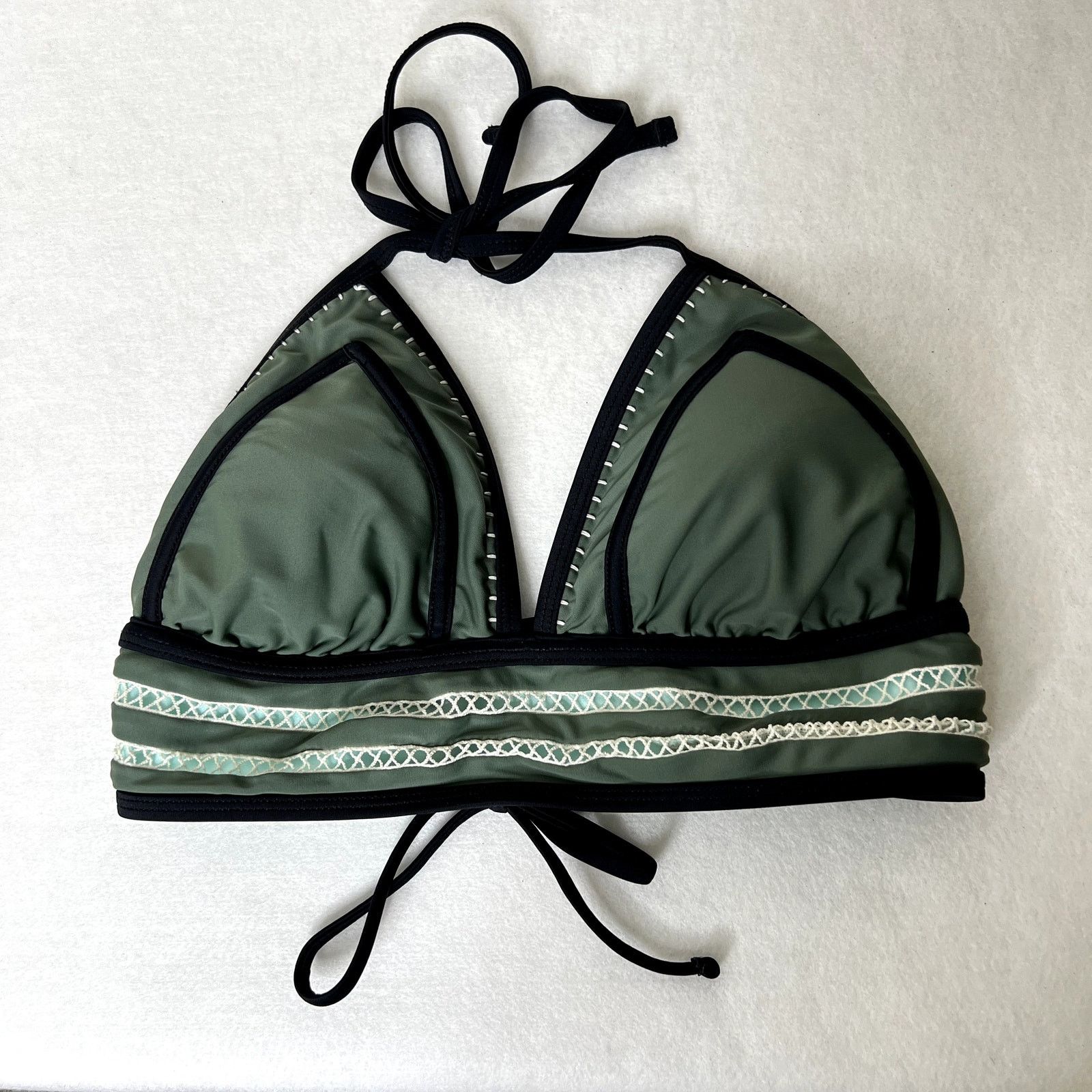 Other Xhilaration Green Triangle Bikini Top Size ONE SIZE - 4 Thumbnail