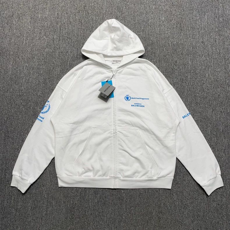 送料込み*BALENCIAGA*WFP ジップアップ HOODIE Men's Wfp Outerwear Zip-up Hoodie in Black/white | Balenciaga CA