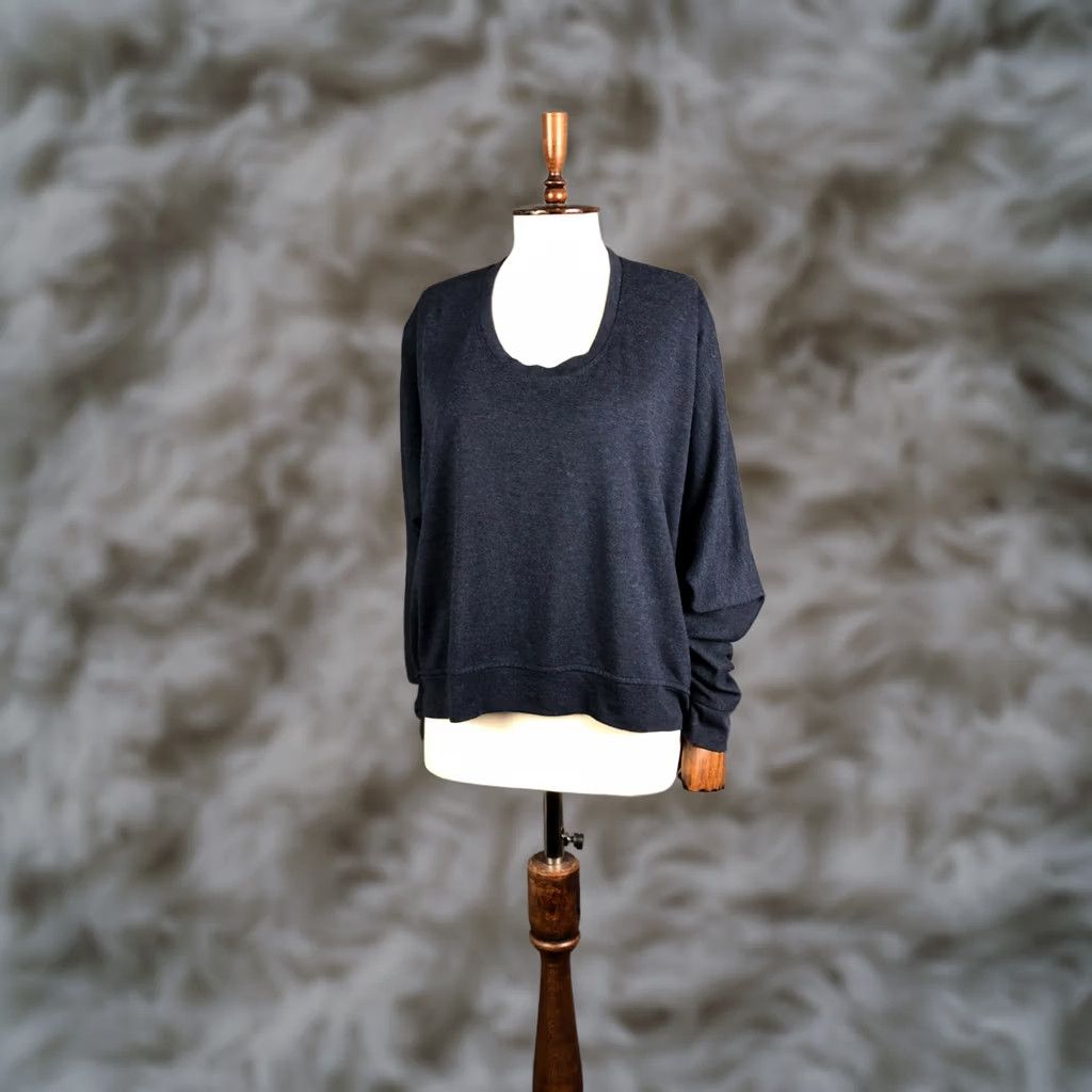 Alexander Wang Alexander Wang T by Alexander Wang Women's Top Blouse Long Sleeve Round Neck Blue M Polyester Rayon Jersey Casual Regular Fit Womens Size M / US 6-8 / IT 42-44 - 1 Thumbnail