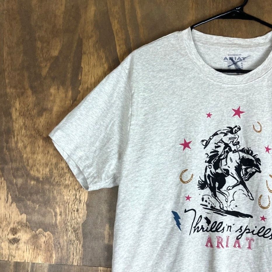 Ariat Ariat Shirt Tan Thrills n' Spills Boyfriend Fit Short Sleeve Medium Womens Shirt Tan Thrills n' Spills Boyfriend Fit Short Sleeve Medium Womens Size M / US 6-8 / IT 42-44 - 4 Thumbnail