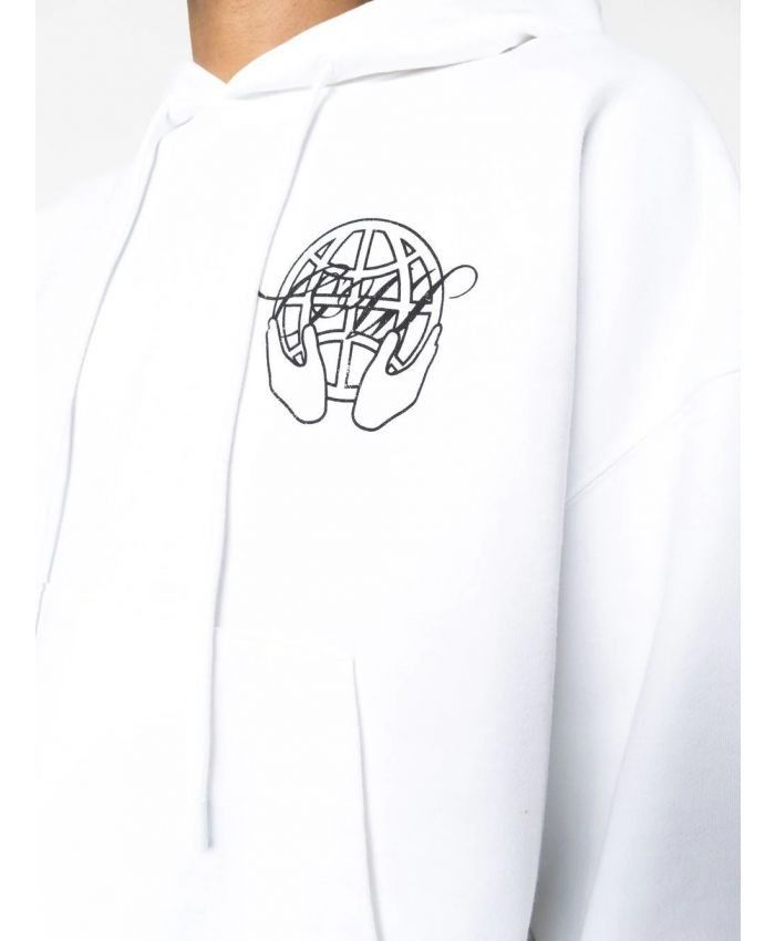 Off-White o1w1db10824 Hand Arrow Boxy Hoodie in White Size US XL / EU 56 / 4 - 5 Thumbnail