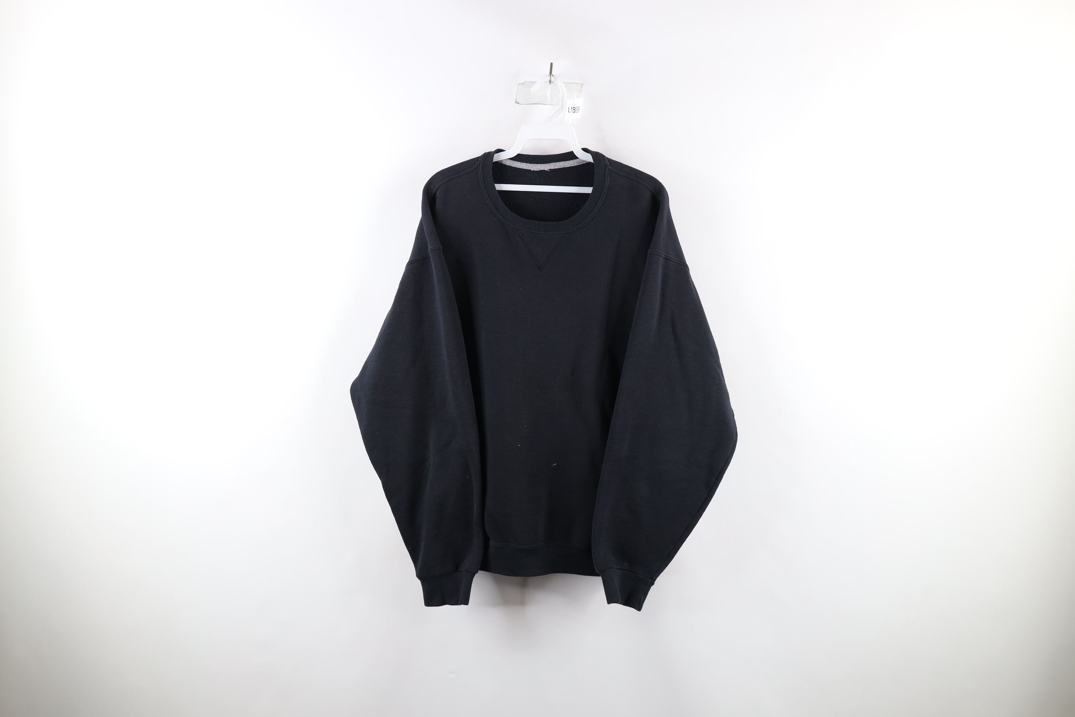 Russell Athletic × Vintage Vintage 90s Russell Athletic Blank Crewneck Sweatshirt Black Size US XL / EU 56 / 4 - 1 Thumbnail