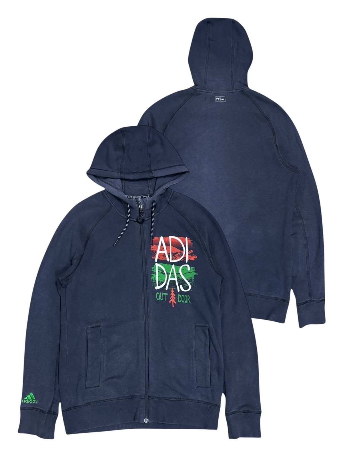 Adidas Vintage Y2k Adidas Outdoor Faded Printed Logo Hoodie Size US S / EU 44-46 / 1 - 1 Thumbnail