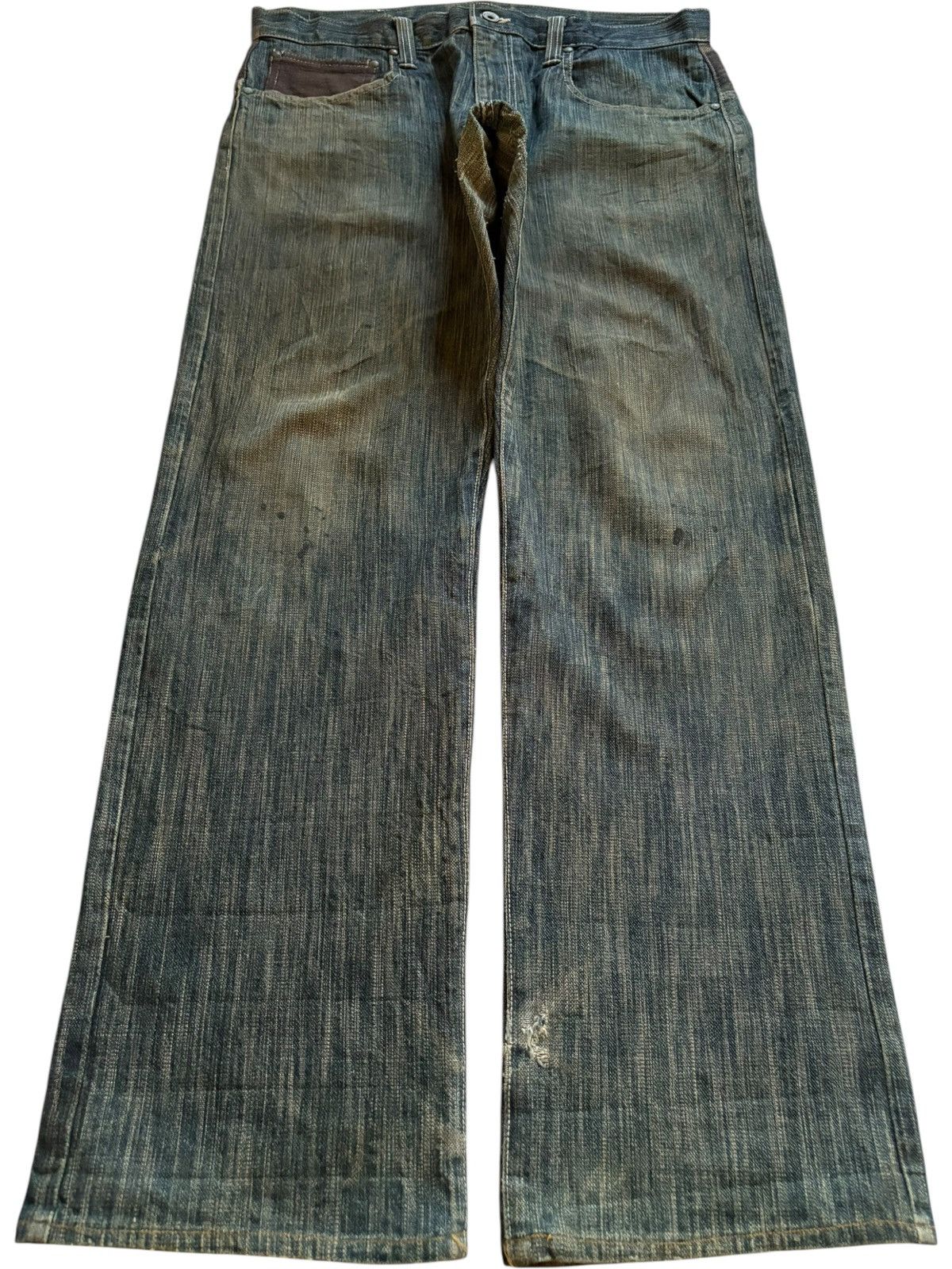 Japanese Brand Vintage Japanese Brand Rusty Mud Wash Loose Baggy Jeans Size US 34 / EU 50 - 1 Thumbnail