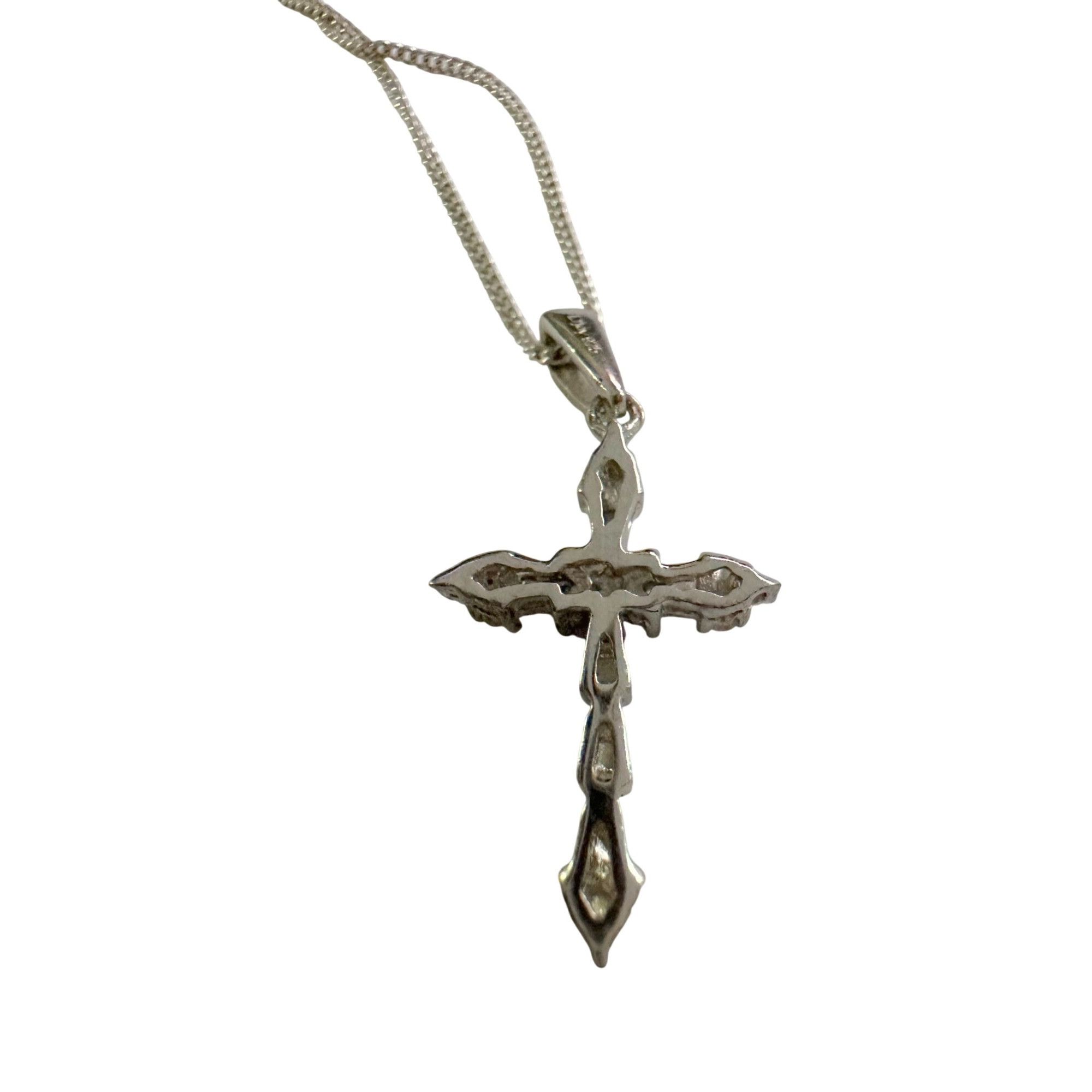 Other Sterling Silver Cross Necklace 20" Chain - Intricate Detaili Size ONE SIZE - 2 Thumbnail