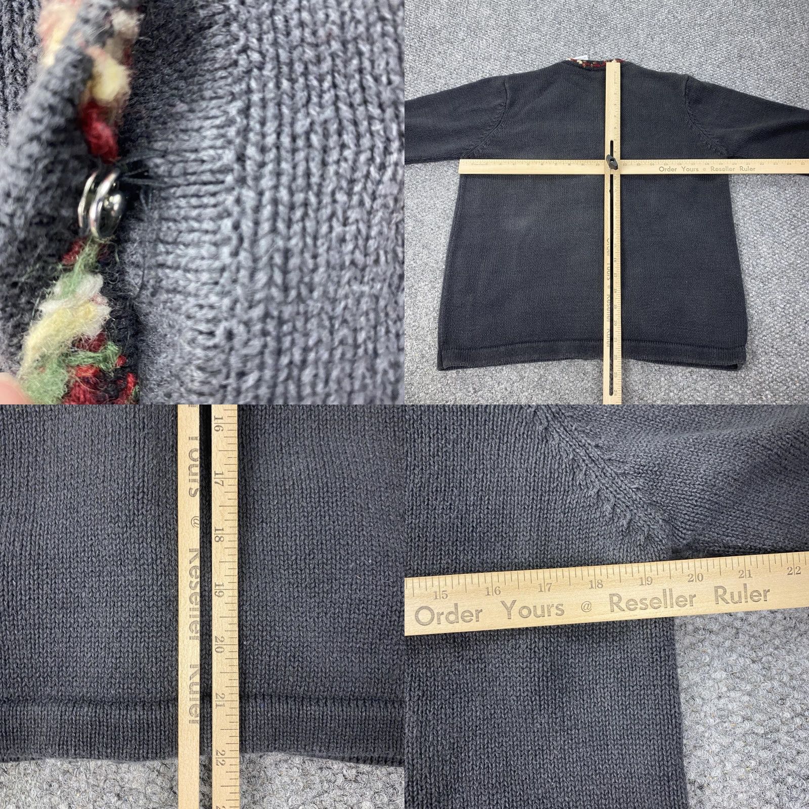 Vintage VINTAGE Bobbie Brooks Cardigan Sweater Womens Medium Gray Embroidered Autumn Leaves 55% Ramie, 45% Cotton Mens? Size M / US 6-8 / IT 42-44 - 8 Thumbnail