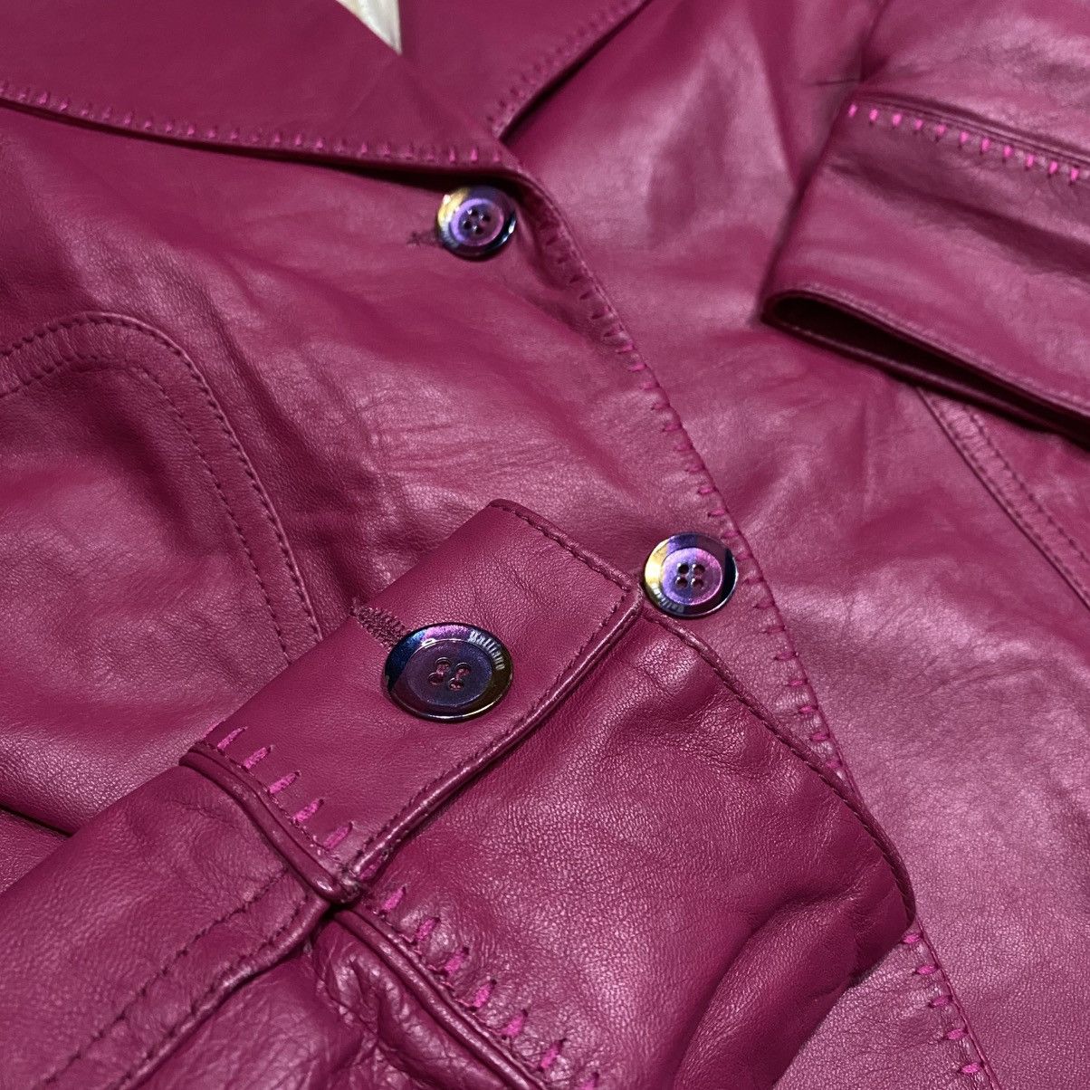 John Galliano ARCHIVE JOHN GALLIANO PINK LEATHER BLAZER Size L / US 10 / IT 46 - 5 Thumbnail