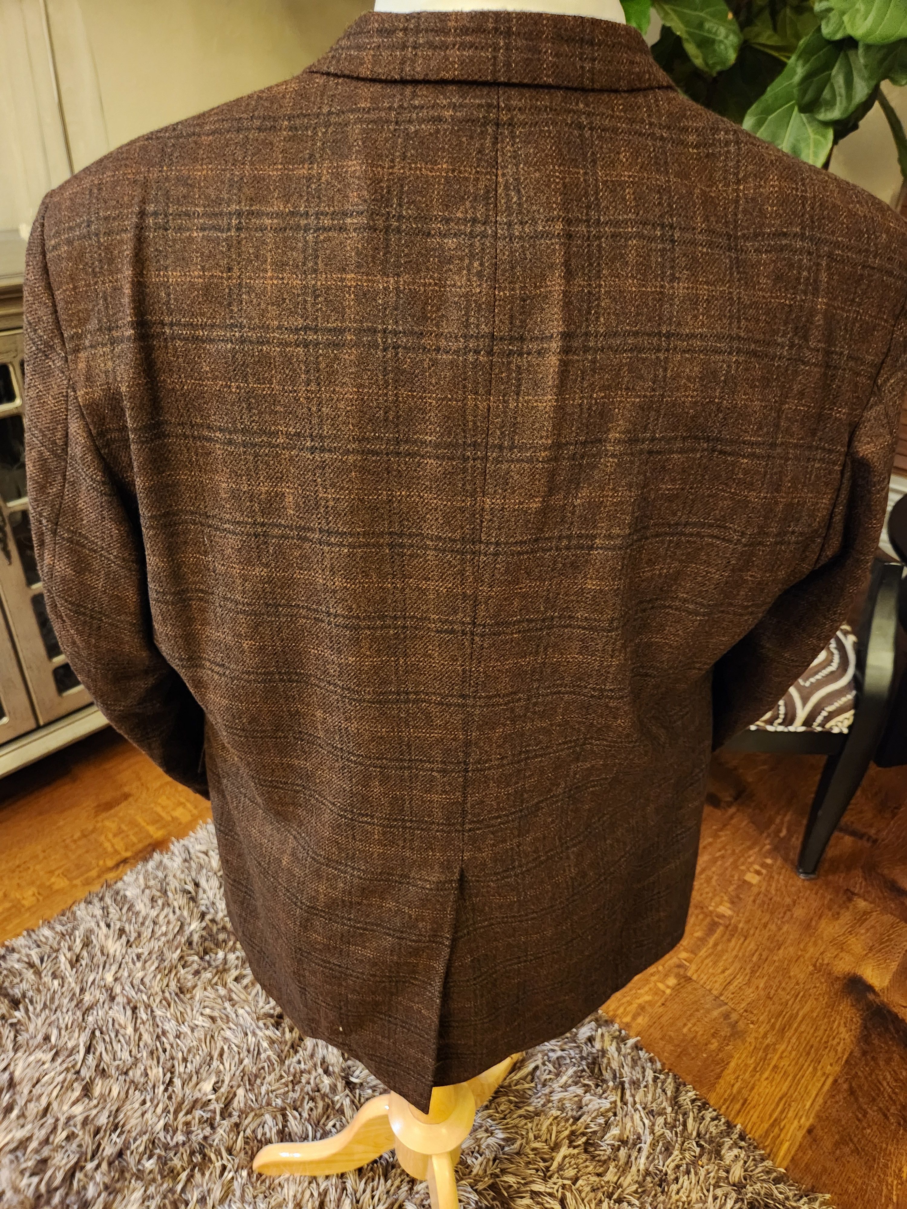 Samuelsohn Vintage Wool/Cashmere 3 Button Plaid Blazer Size 46R - 2 Thumbnail