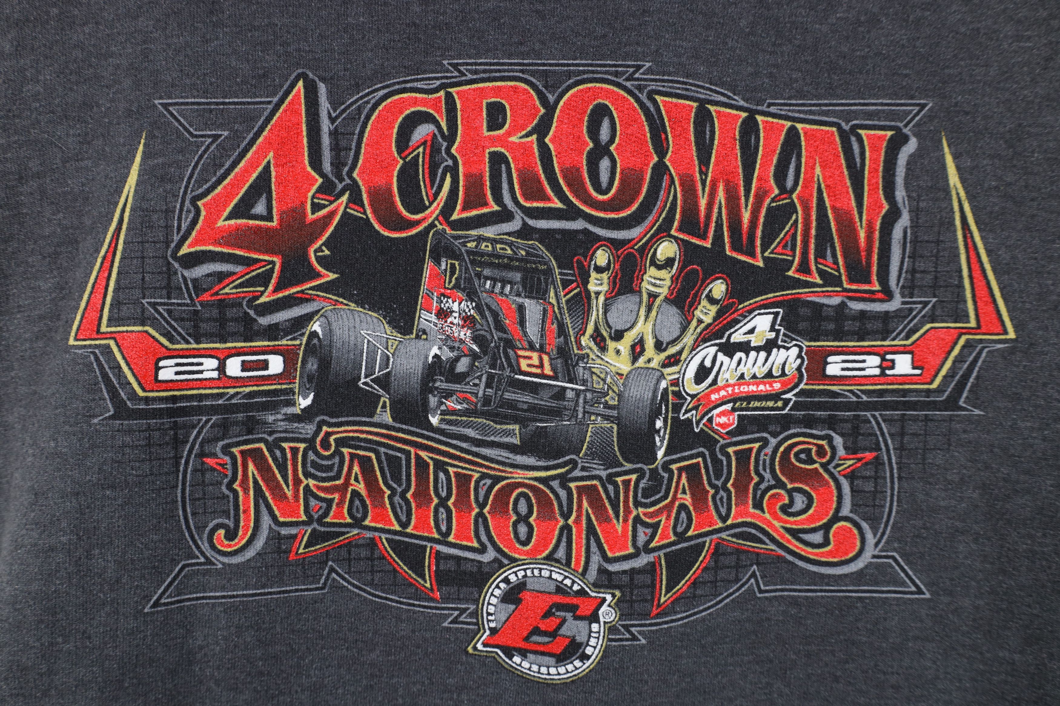 Vintage Streetwear 2021 Crown Nationals Eldora Speedway Hoodie Gray Size US L / EU 52-54 / 3 - 4 Thumbnail