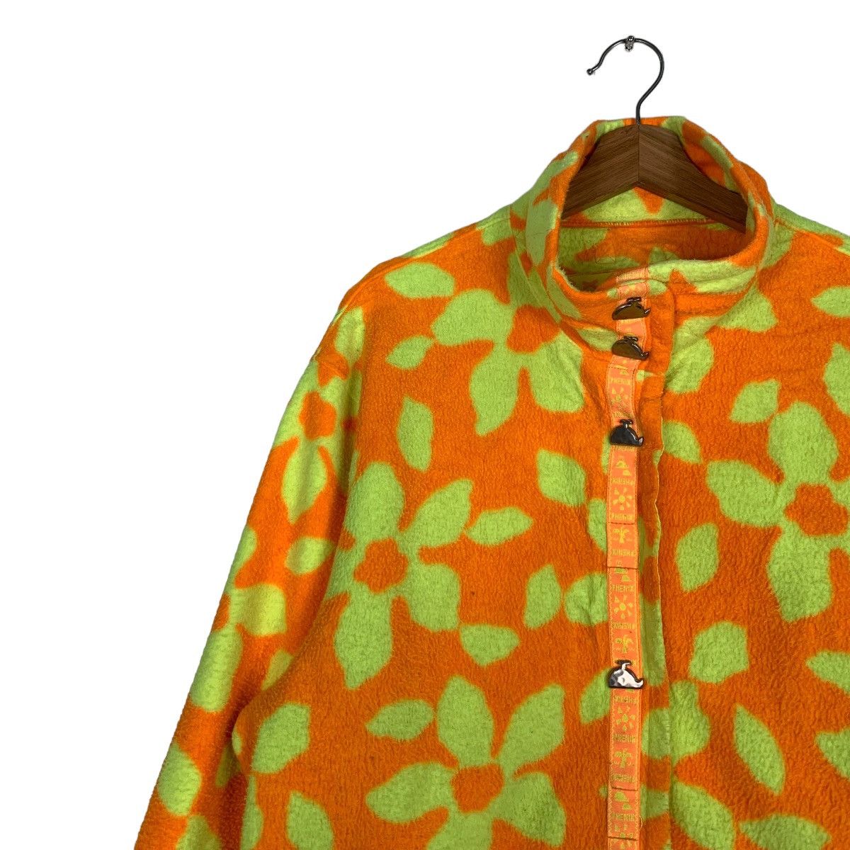 Phenix PHENIX Fullprint Orange Fleece Snap Button Jacket #0078-C5 Size M / US 6-8 / IT 42-44 - 7 Thumbnail