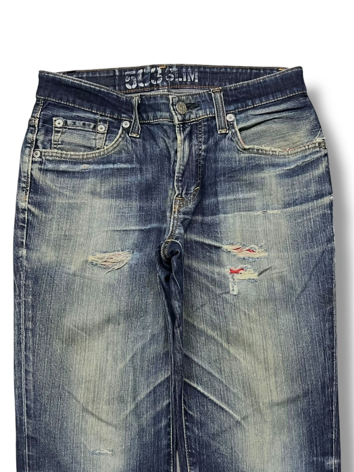 Edwin Vintage Edwin 503 Blue Trip Edgeline Japan, Distressed Denim Size US 34 / EU 50 - 4 Thumbnail