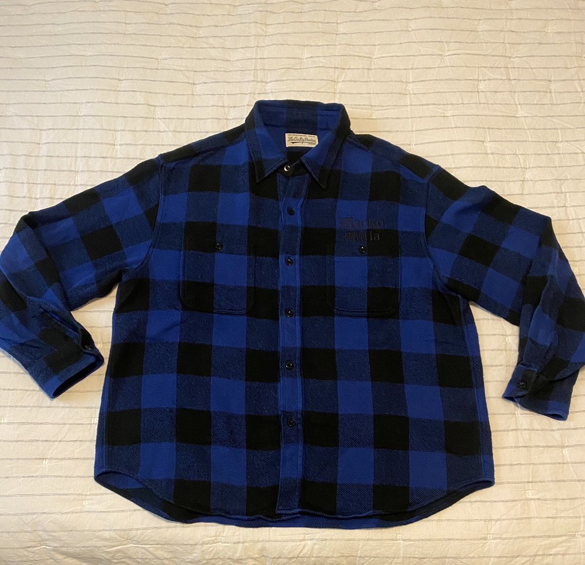 Wacko Maria Wacko Maria Blue/Black Flannel Check Shirt XXL Size US XXL / EU 58 / 5 - 3 Thumbnail