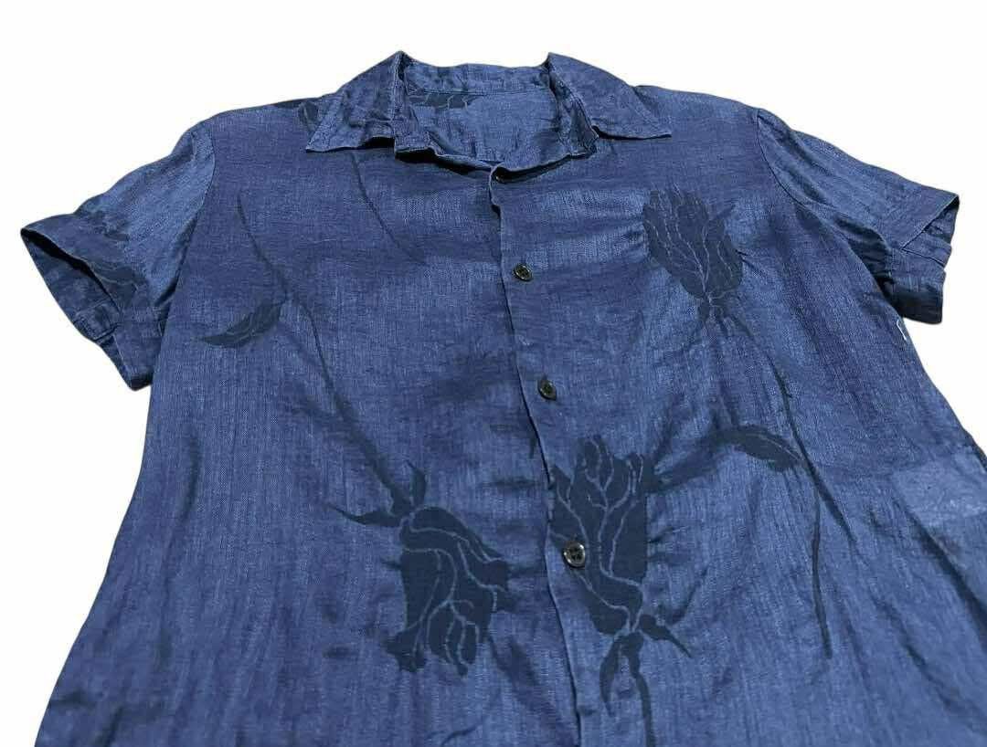 Y's 🔥Vintage Y’s Linen Shirt Floral Embossed Size US S / EU 44-46 / 1 - 2 Thumbnail