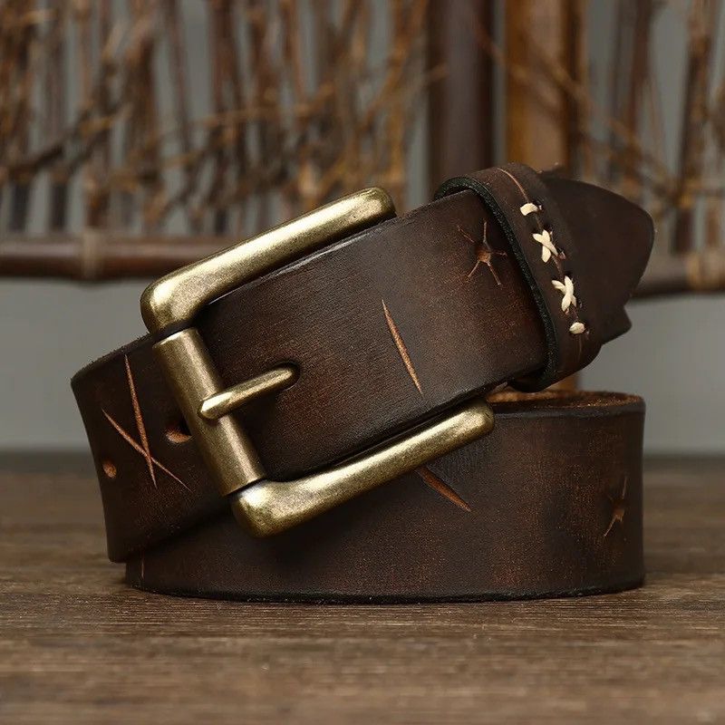 Leather × Vintage Genuine Leather Belt Size ONE SIZE - 2 Thumbnail