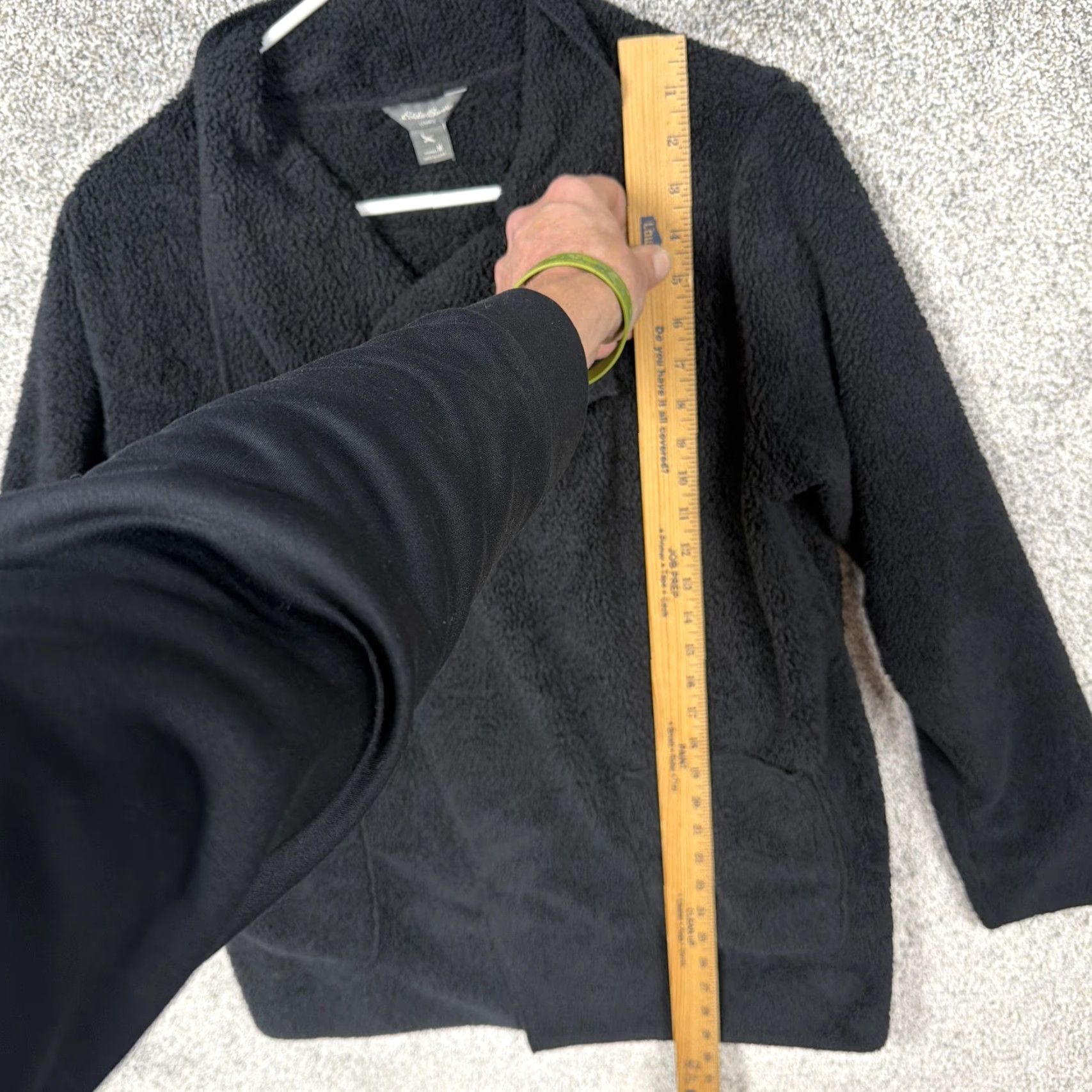 Eddie Bauer Eddie Bauer Lounge Coatigan Womens M Black Fleece Open Front Warm Cabincore Size M / US 6-8 / IT 42-44 - 2 Thumbnail