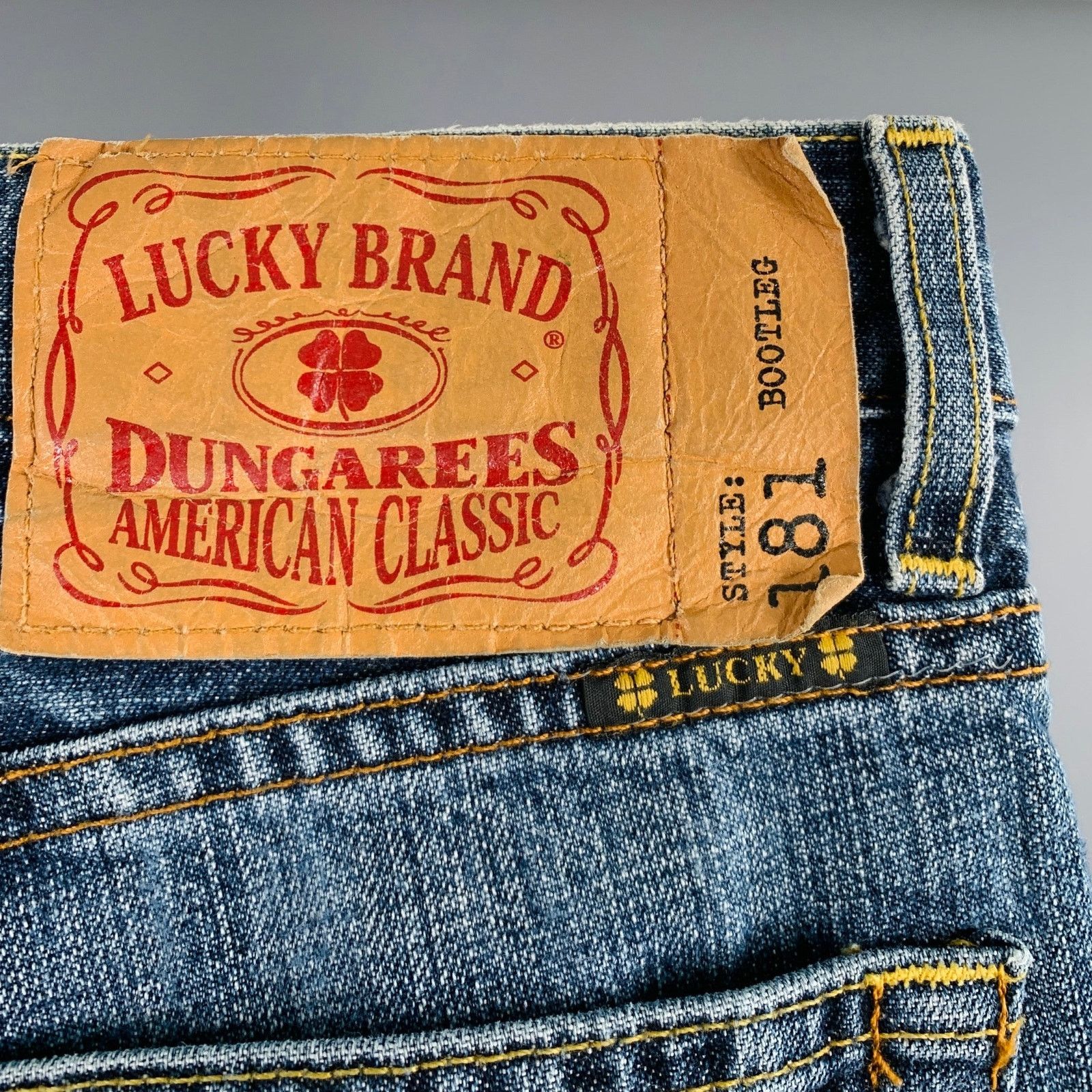 Lucky Brand LUCKY BRAND 29 Blue Contrast Stitch Cotton Bootcut Jeans Size US 29 - 3 Thumbnail
