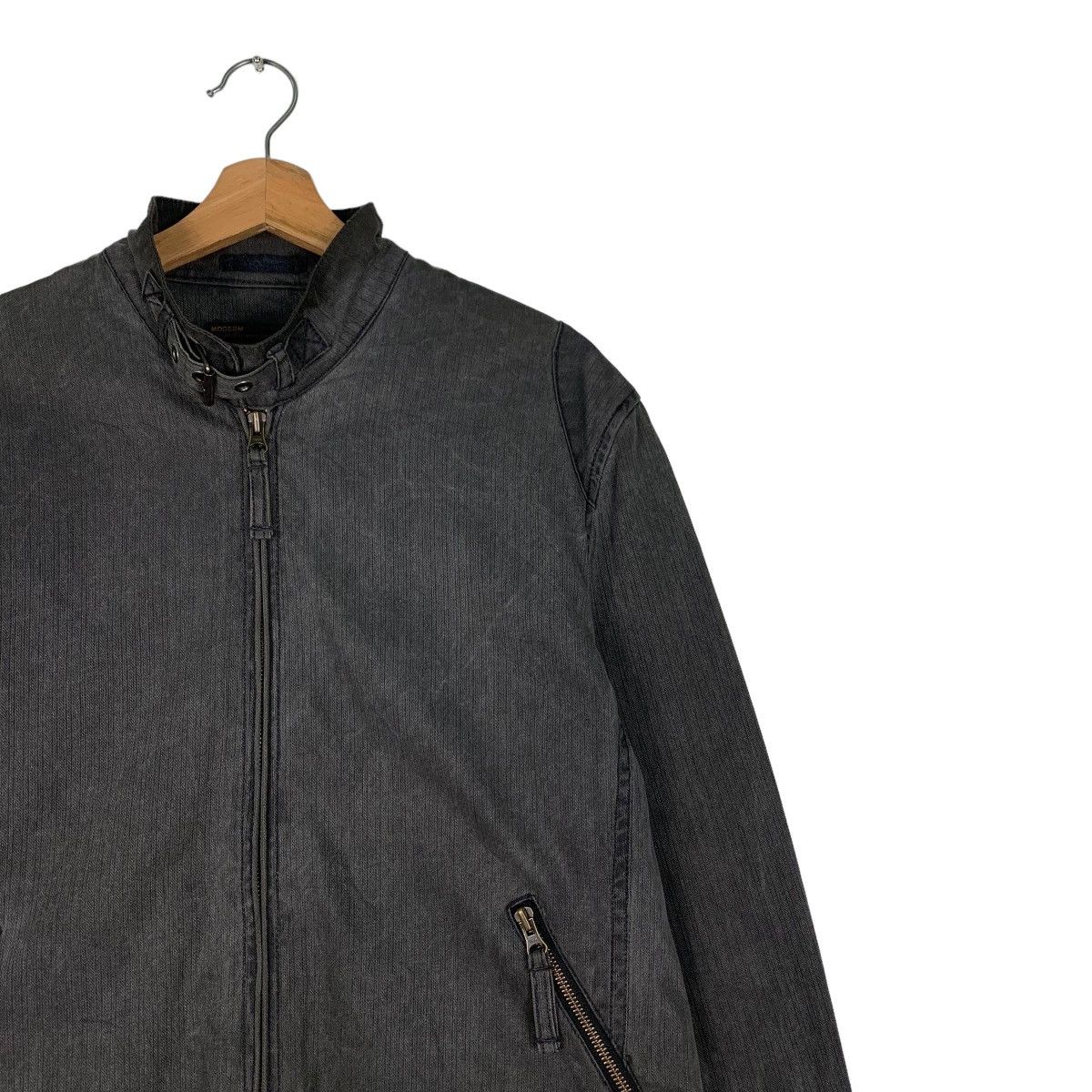 Japanese Brand MODERM Asymmetrical Sleeve Zipper Jacket #0934-C41 Size US M / EU 48-50 / 2 - 5 Thumbnail