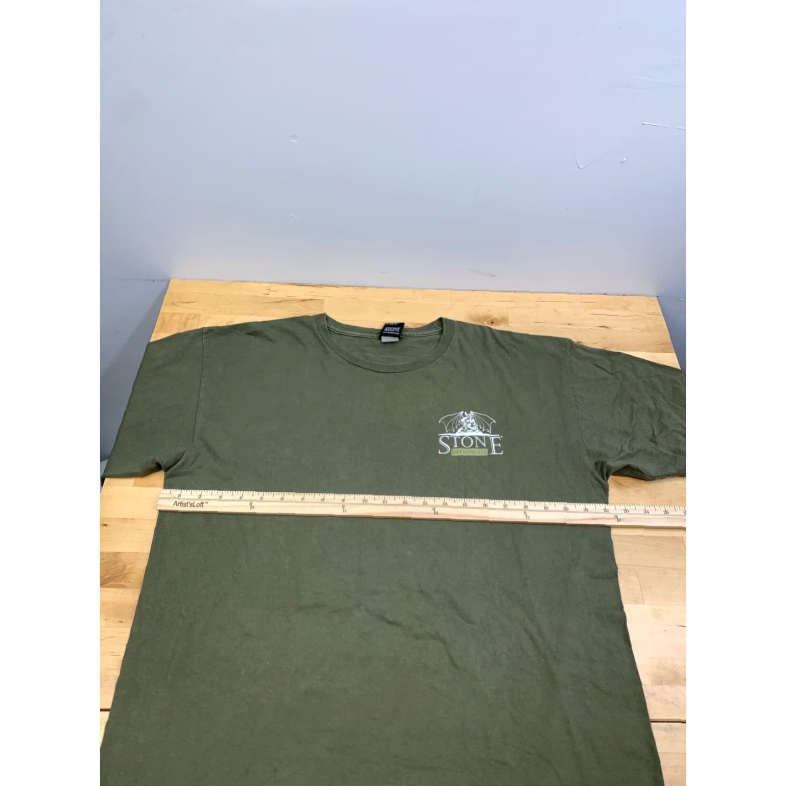 CO Stone Brewing Co Shirt Mens L Olive Green Logo Y2K Beer Brew 12545 Size US L / EU 52-54 / 3 - 7 Thumbnail