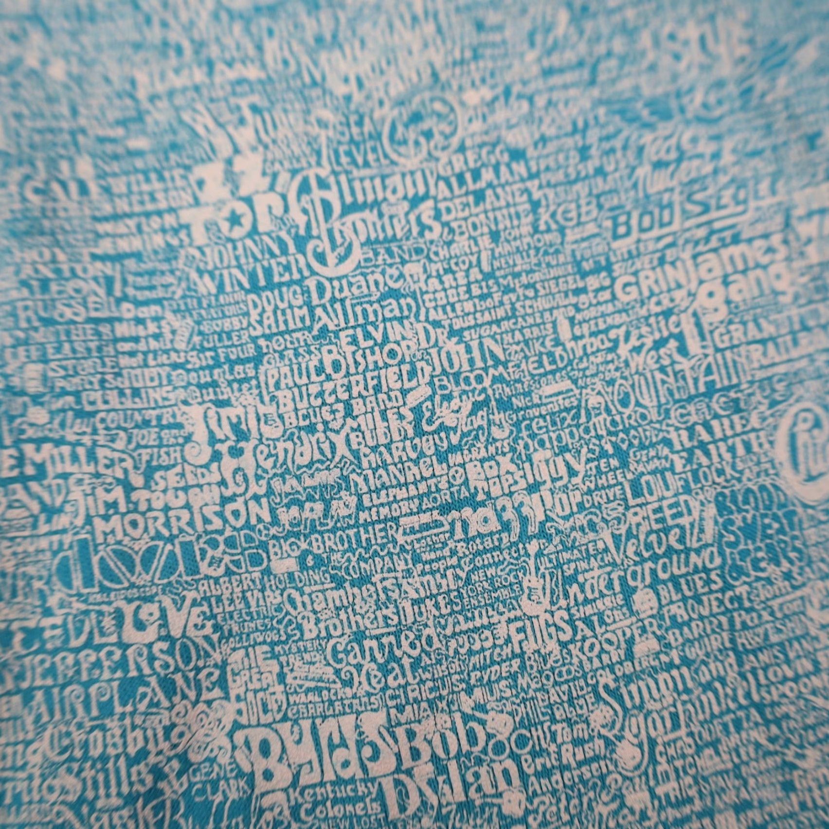Vintage VINTAGE Rock & Roll Family Tree Mens Large Graphic T Shirt Blue Size US L / EU 52-54 / 3 - 7 Thumbnail