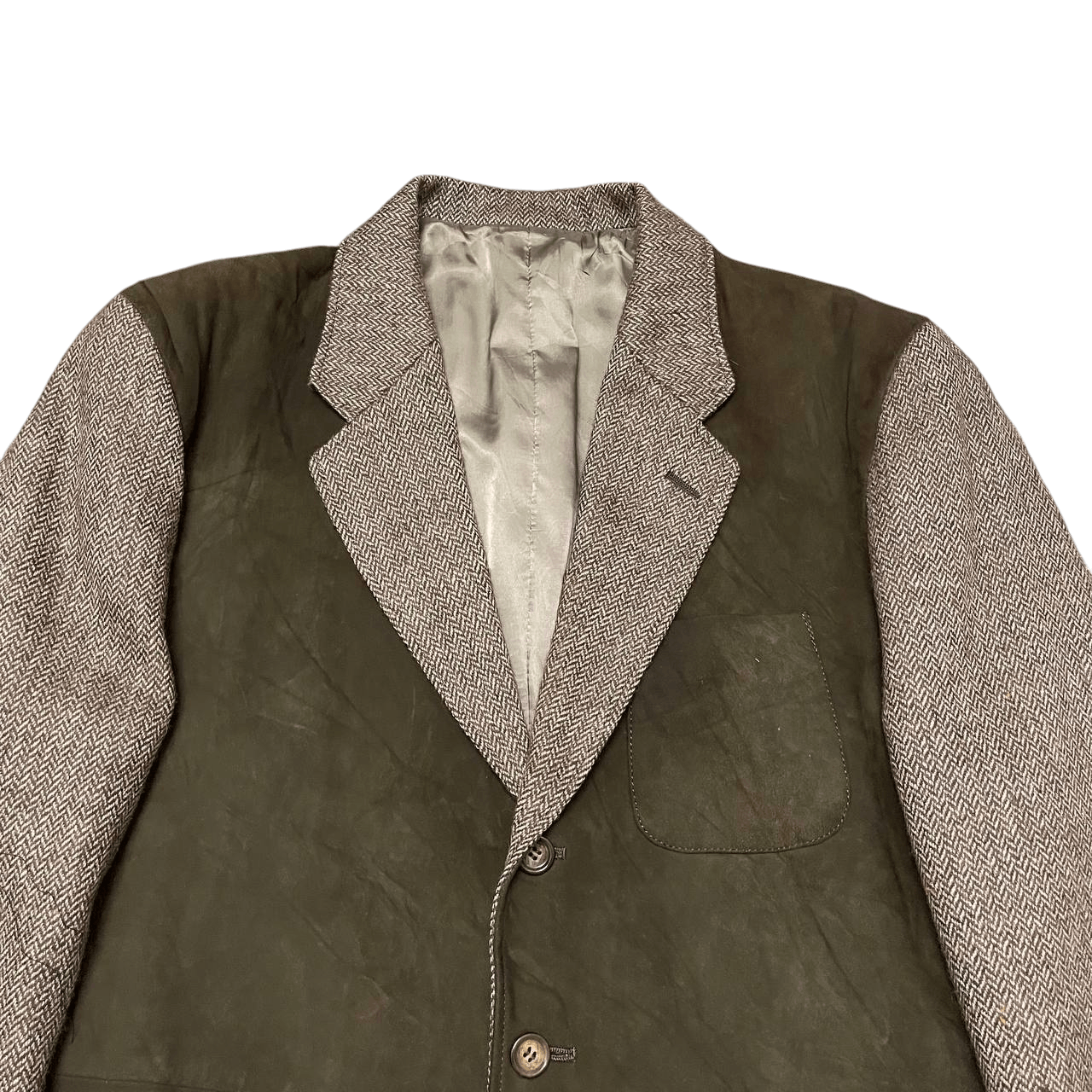 BIGI Vintage Men's Bigi Leather Wool Coat Jacket Size US M / EU 48-50 / 2 - 2 Thumbnail
