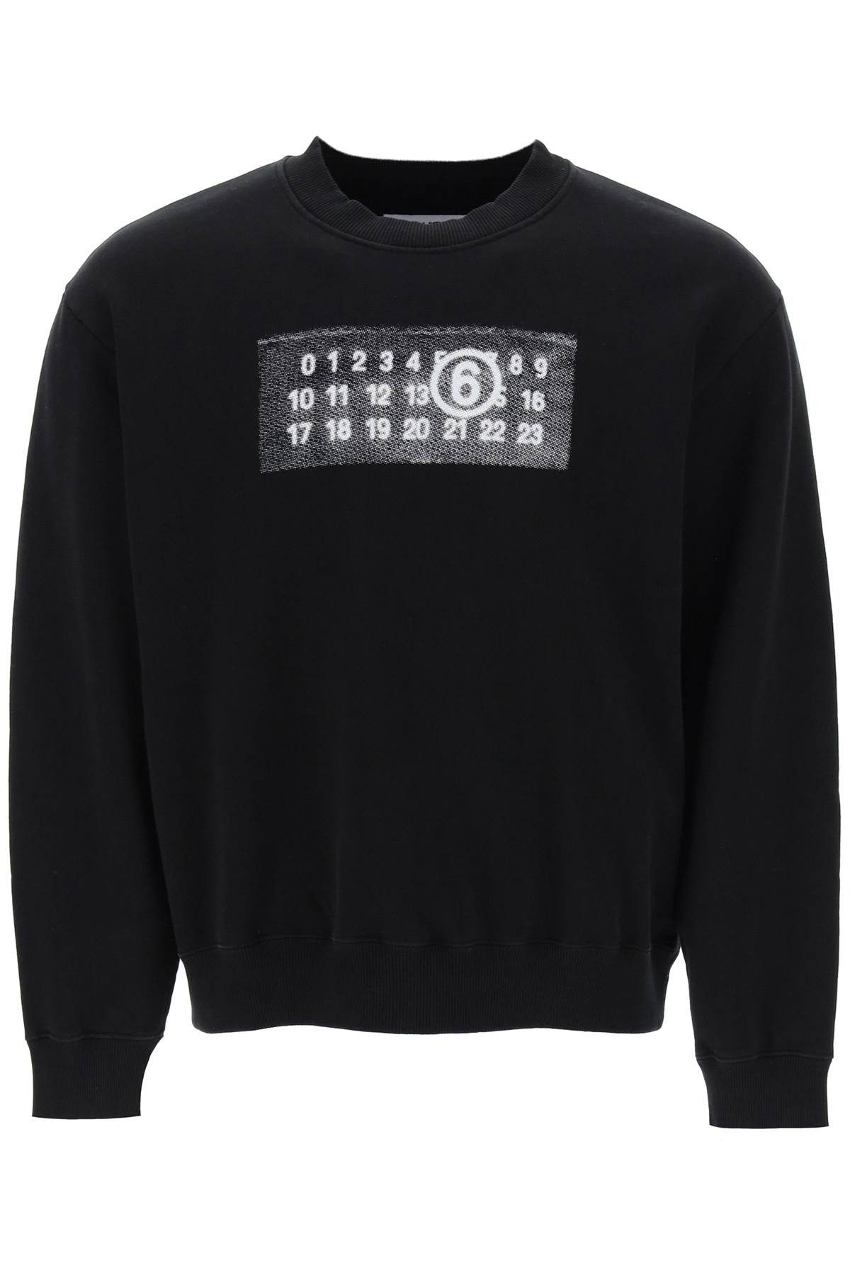image of Mm6 Maison Margiela Sweatshirt With Numeric Logo Print Size S For Men in Black