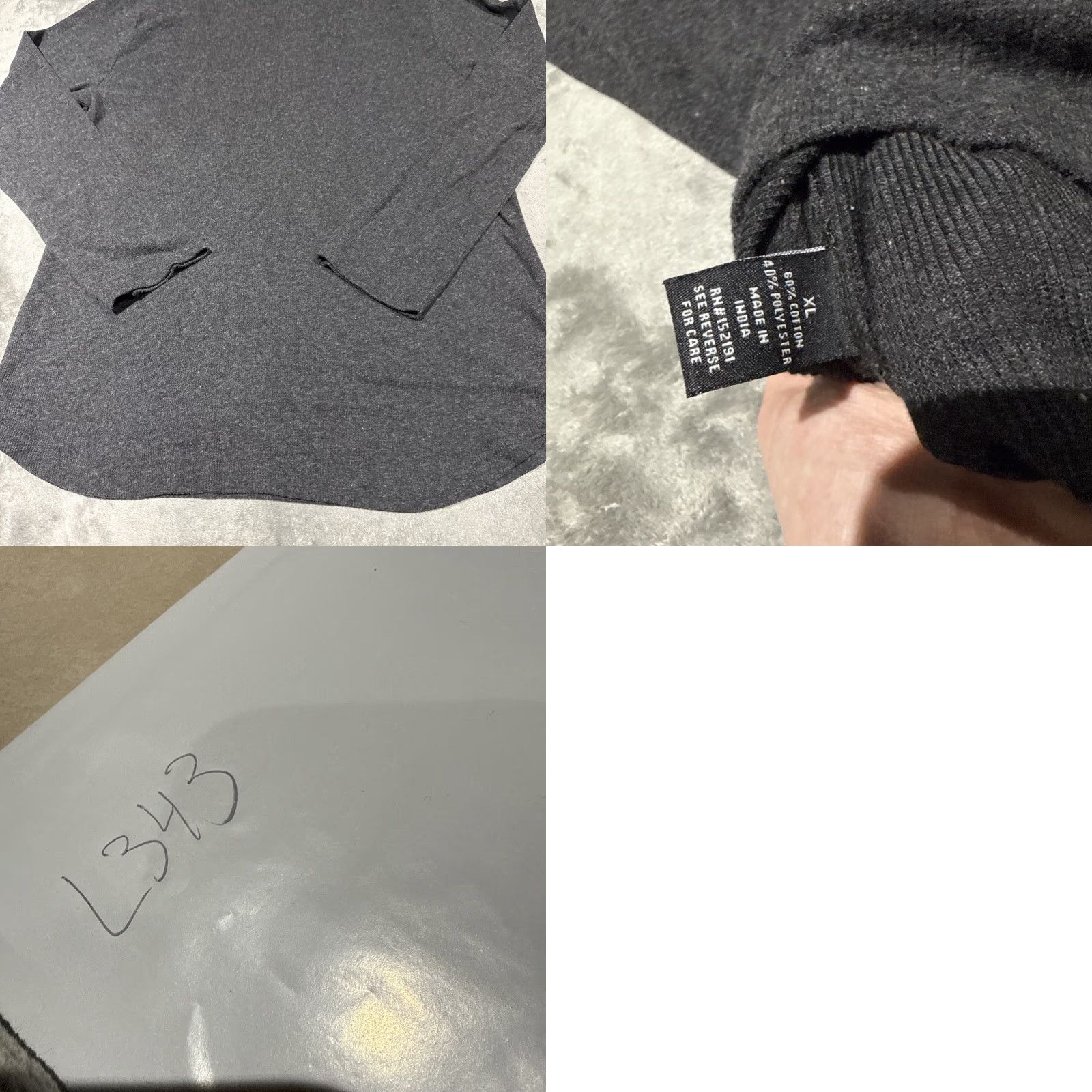 Vintage Knickerbocker Henley Shirt Mens XL Dark Gray Long Sleeve Thermal Size US XL / EU 56 / 4 - 8 Thumbnail