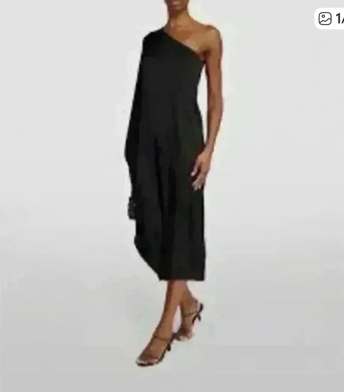 Anine Bing Annie Bing Rowan black silk off one shoulder dress Size XS / US 0-2 / IT 36-38 - 2 Thumbnail