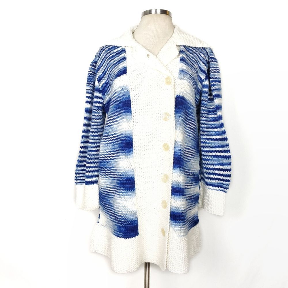 Vintage Comfy Knit Long Cardigan Button Down Sweater Jacket M-L Size L / US 10 / IT 46 - 1 Thumbnail