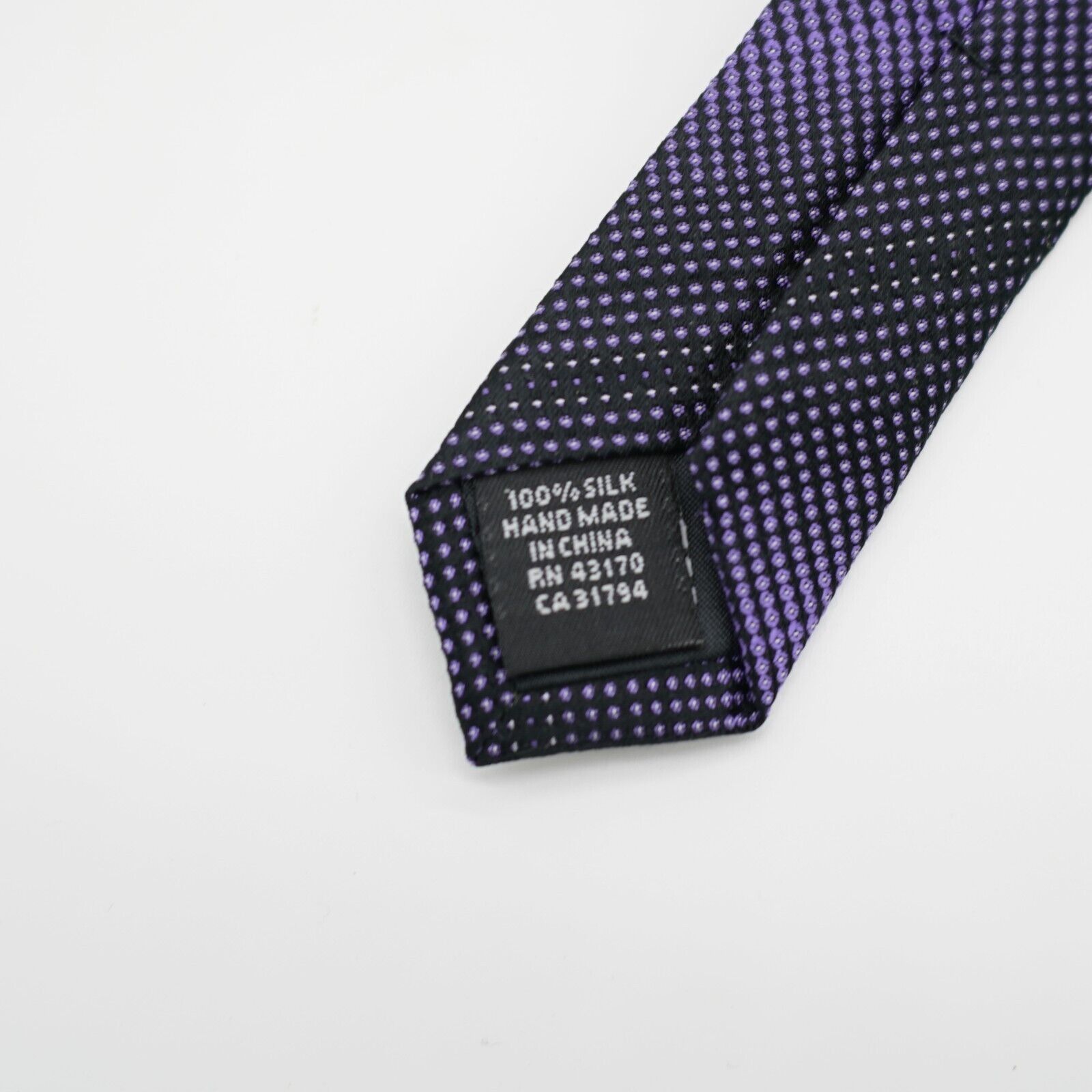 Alfani Alfani Gradient Purple Black Polka Dot Striped Woven Silk Ti Size ONE SIZE - 4 Thumbnail