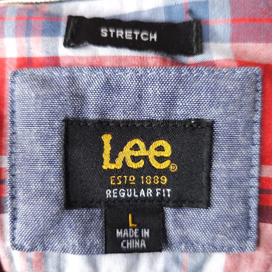 Lee Lee Plaid Shirt Mens Size Large Red Stretch Regular Fit Button Down Shirts Size US L / EU 52-54 / 3 - 5 Thumbnail
