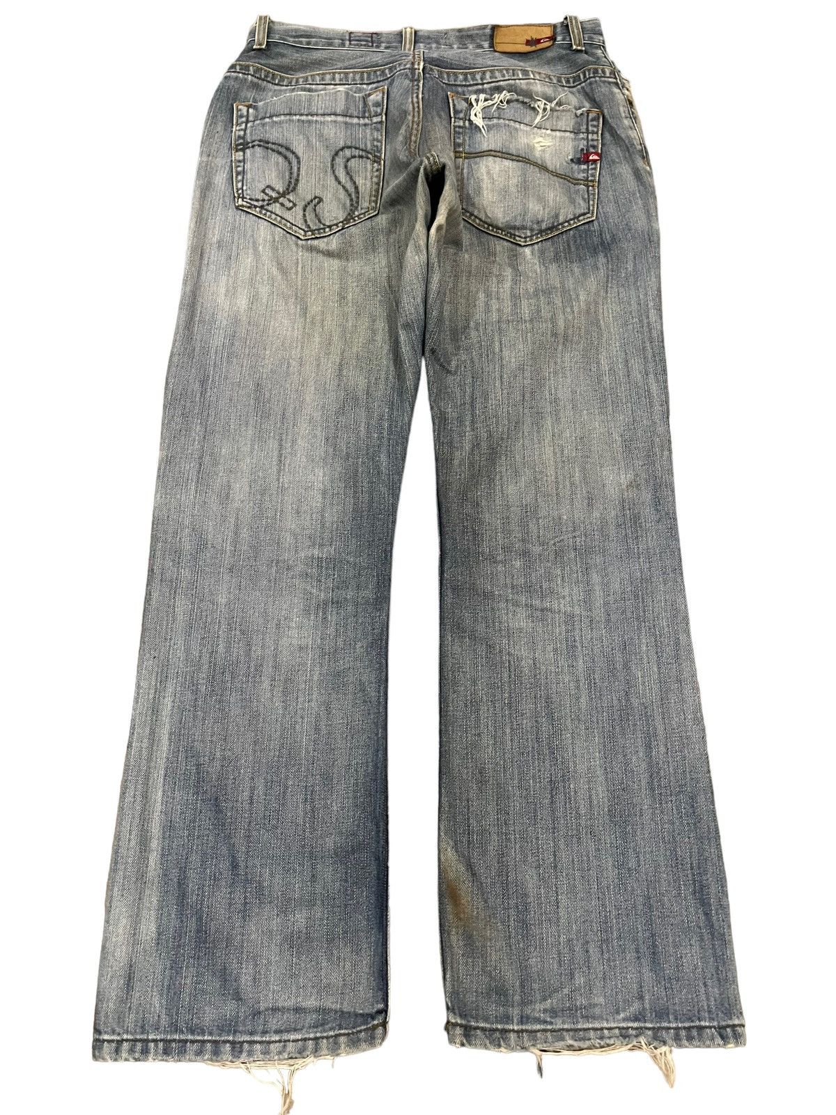 Quiksilver Vintage Quiksilver Blue Wash Distress Style Baggy Jeans Size US 31 - 2 Thumbnail