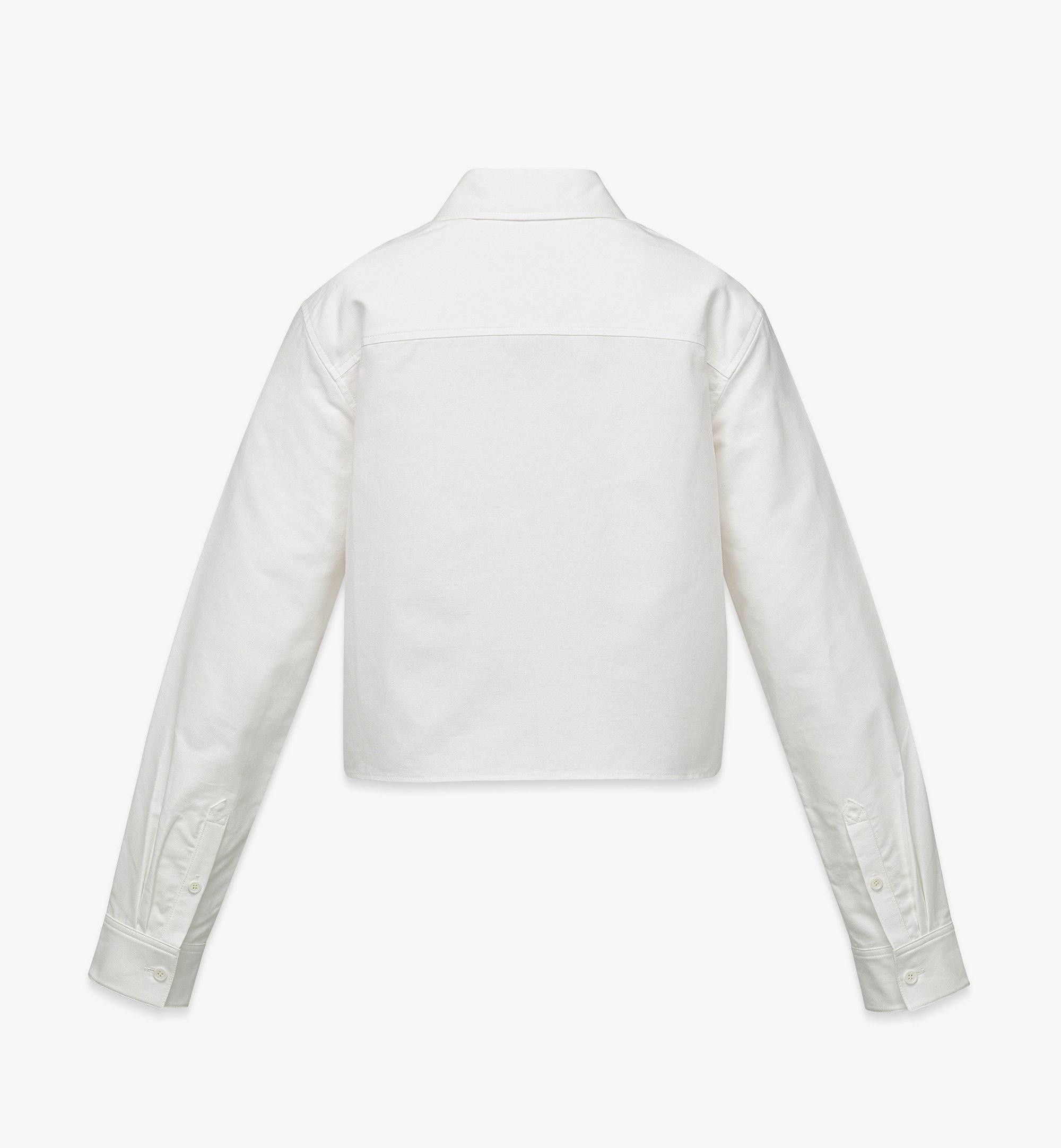 MCM o1mt1gz0725 Cropped Oxford Shirt in White Size L / US 10 / IT 46 - 3 Thumbnail
